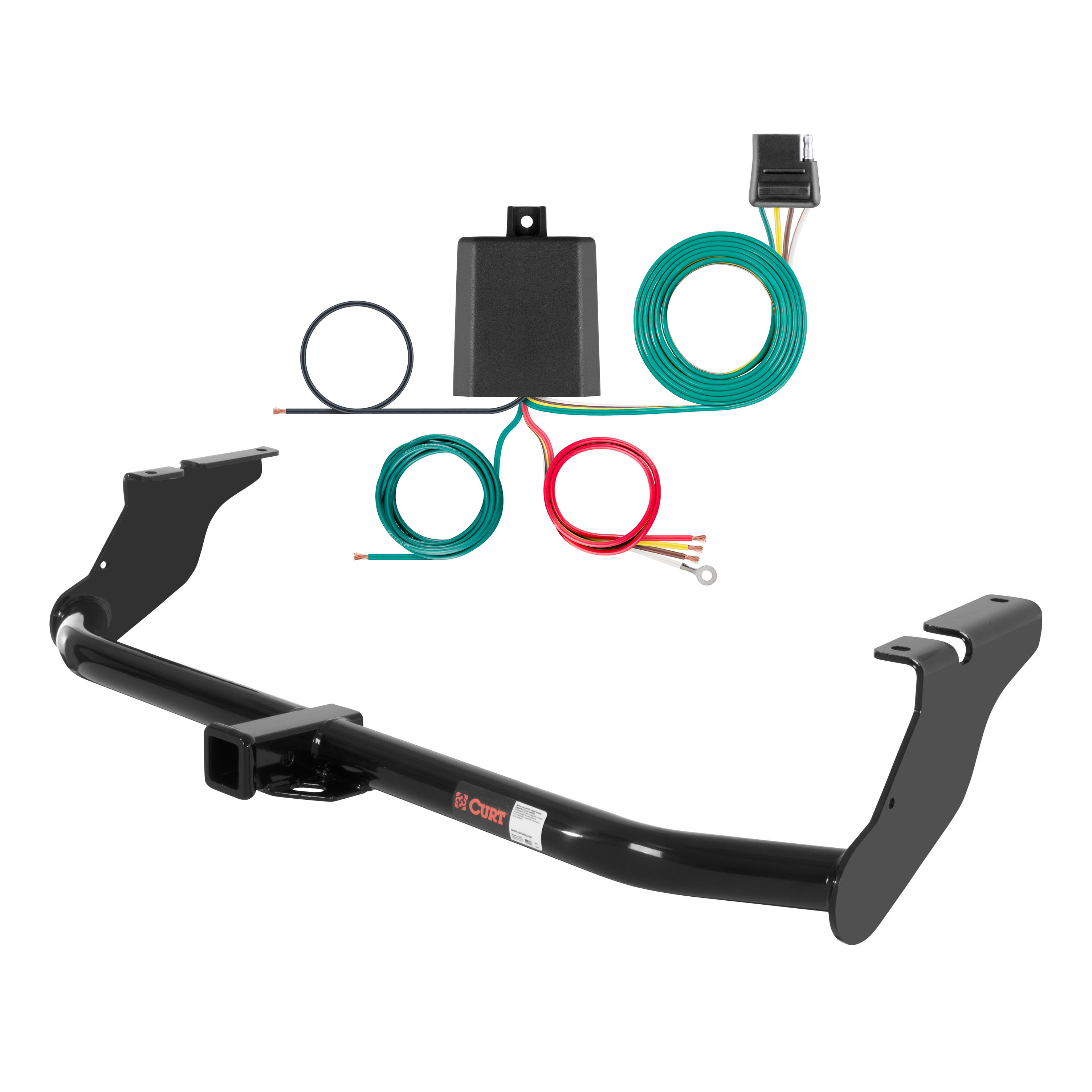 2020 Ford Flex Without dual exhaust Curt 2", Class 3 Trailer Tow Hitch + 4-flat Wiring Kit 13551 thumbnail 0