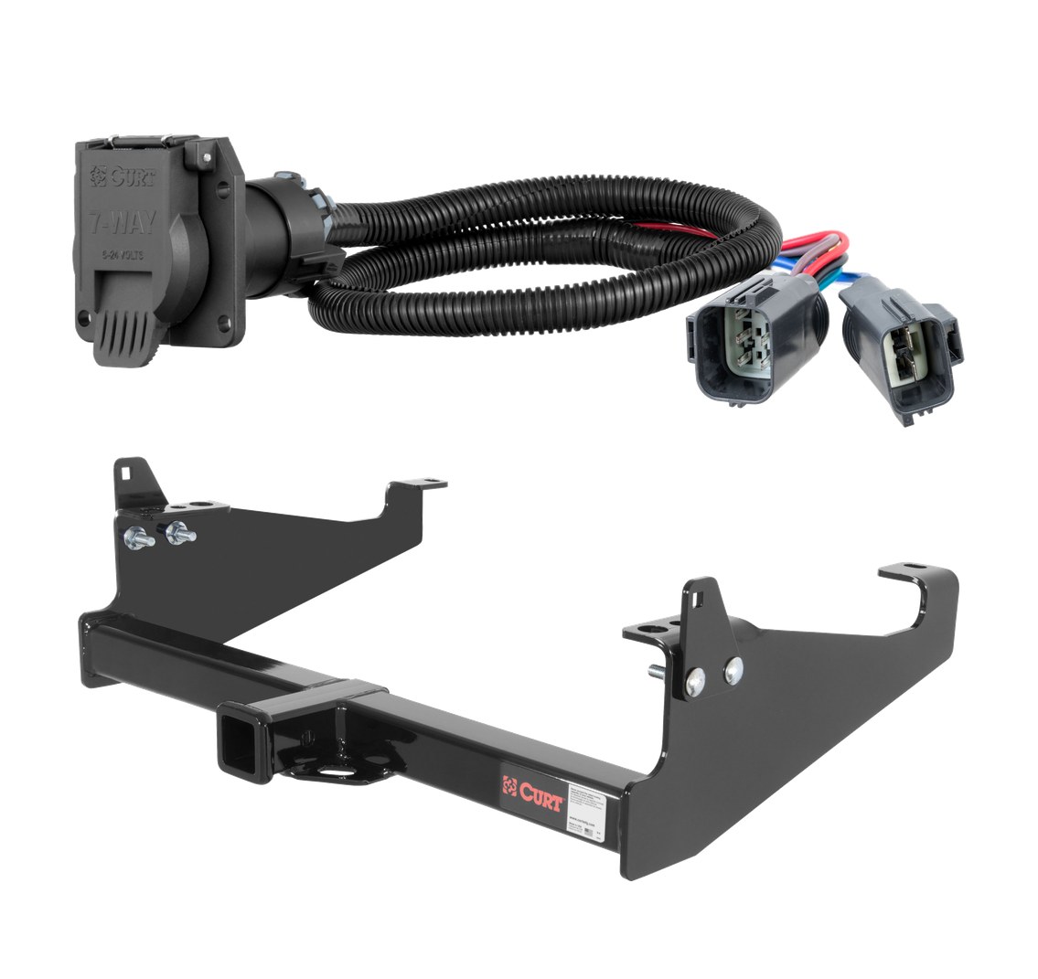 2020 - 2024 Ford F-450 Super Duty Cab & chassis with 34" frame width (O.D.) Curt 2", Class 4 Trailer Tow Hitch + 7-way Wiring Kit 14048 thumbnail 0