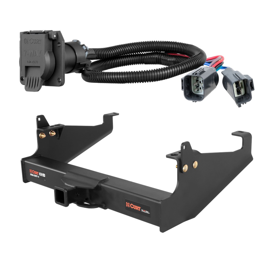 1999 - 2026 Ford F-450 Super Duty Cab & chassis with 34" frame width (O.D.) Curt 2", Class 5 Trailer Tow Hitch + 7-way Wiring Kit 15445 thumbnail 0