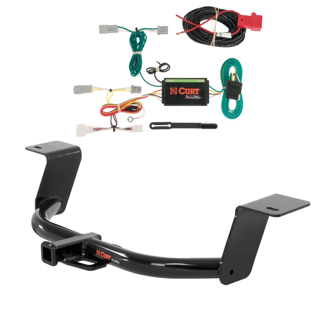 2013 - 2017 Honda Accord Coupe w/o LED Tailights Curt 1-1/4", Class 1 Trailer Tow Hitch + 4-flat Wiring Kit 11681 thumbnail 0