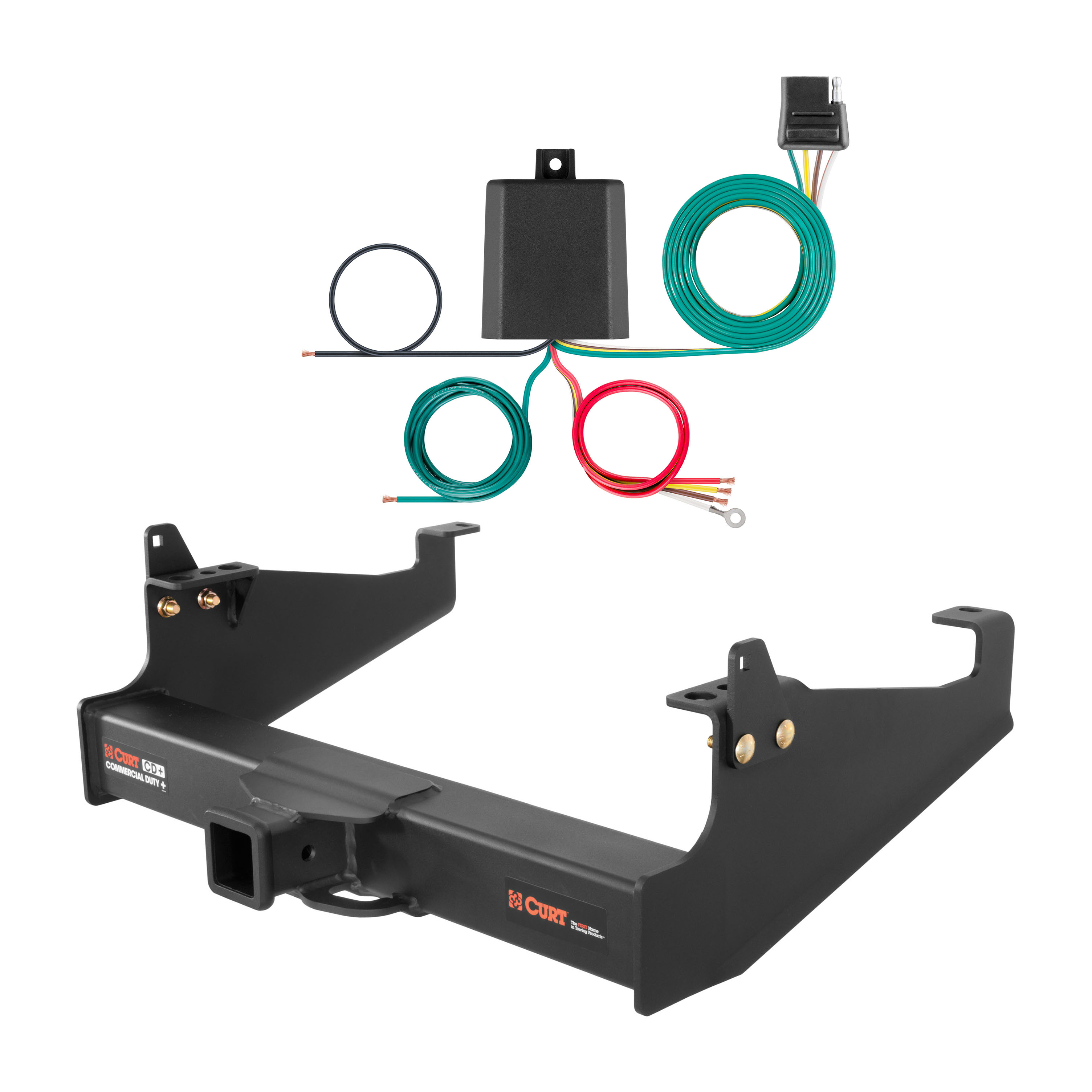 99 - 26 Ford F-550 Super Duty Cab & chassis with 34" frame width (O.D.) Curt 2-1/2", Class 5 Trailer Tow Hitch + 4-flat Wiring Kit 15845 thumbnail 0