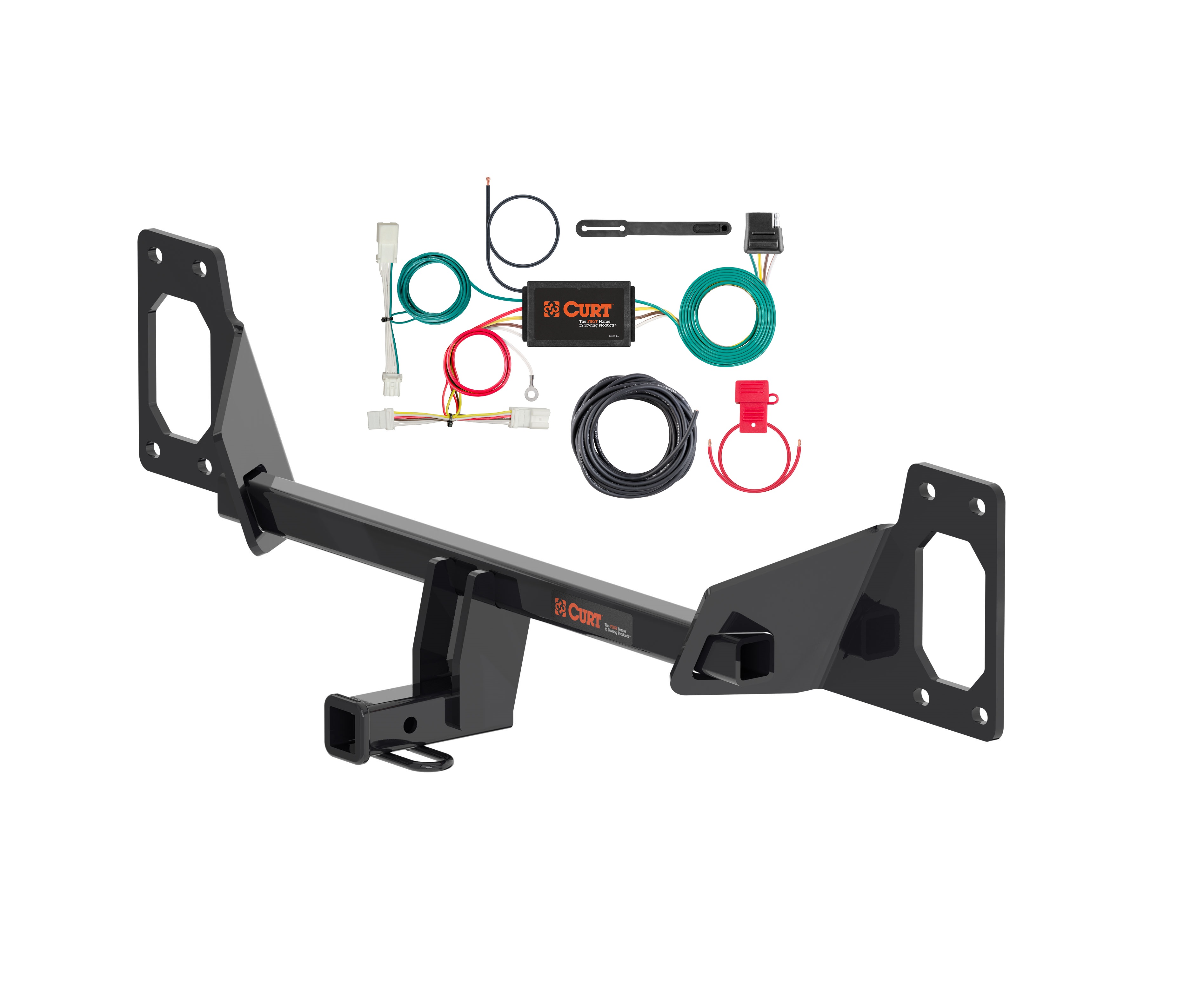 16 - 19 Honda Civic Coupe, excluding center exhaust Curt 1-1/4", Class 1 Trailer Tow Hitch + 4-flat Wiring Kit 11591 thumbnail 0
