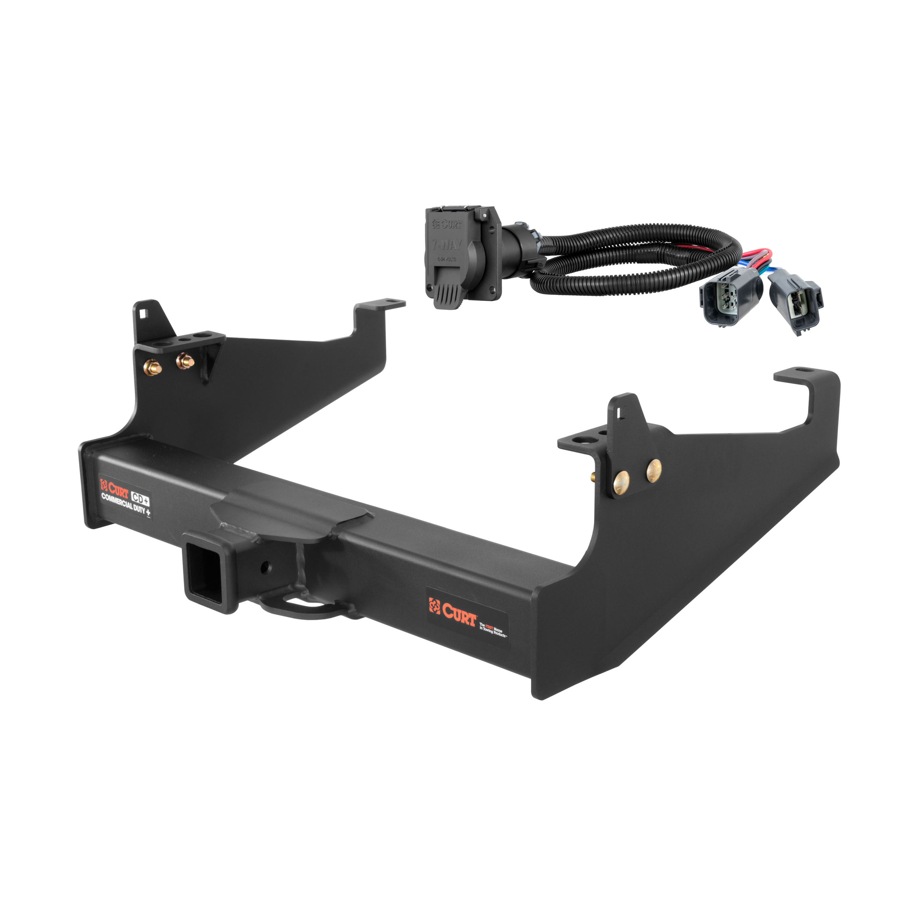 20 - 24 Ford F-550 Super Duty Cab & chassis with 34" frame width (O.D.) Curt 2-1/2", Class 5 Trailer Tow Hitch + 7-way Wiring Kit 15845 thumbnail 0