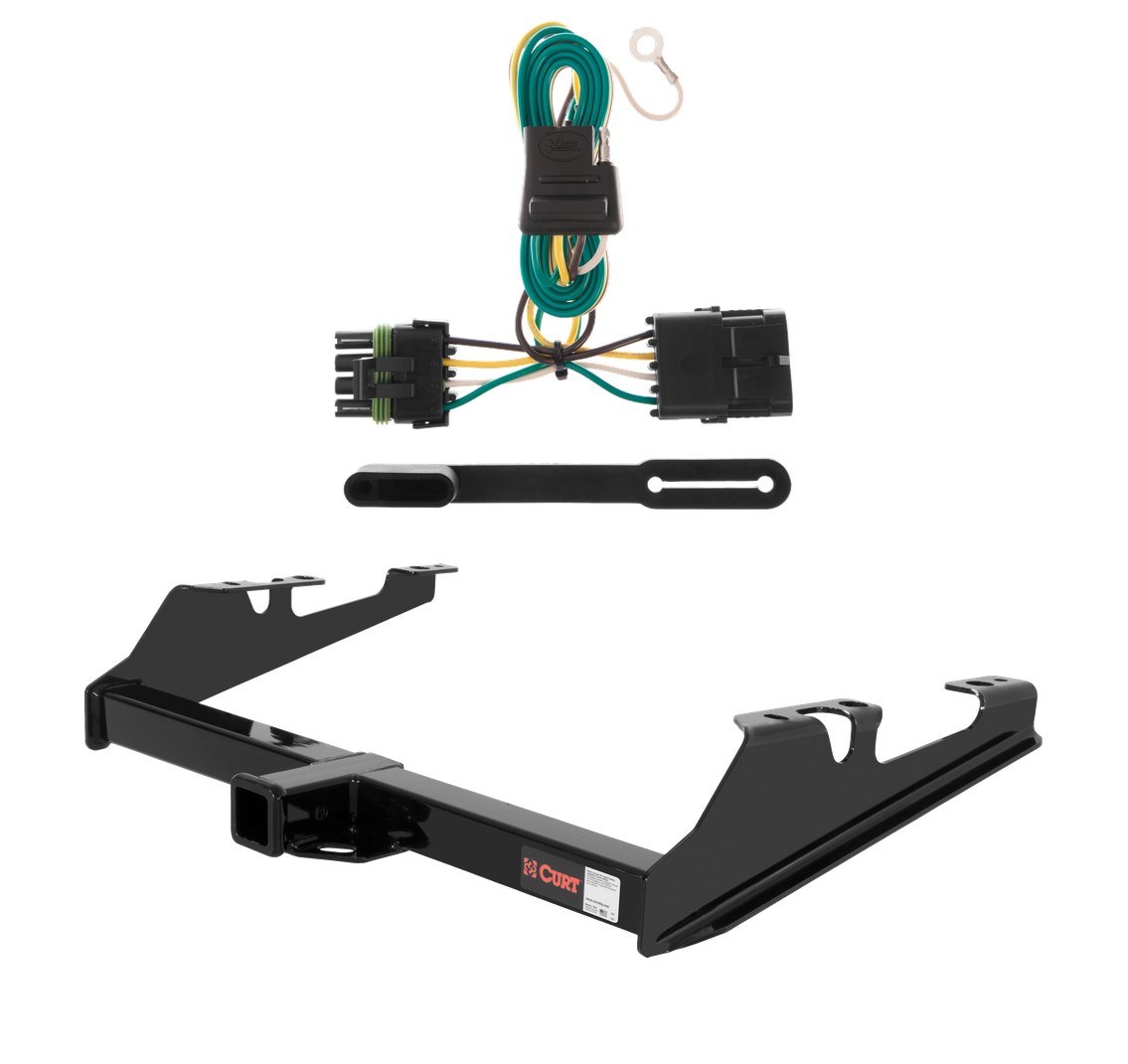 1988 - 1999 GMC C1500 Excluding dual exhaust or 10" step bumper Curt 2", Class 3 Trailer Tow Hitch + 4-flat Wiring Kit 13082 thumbnail 0