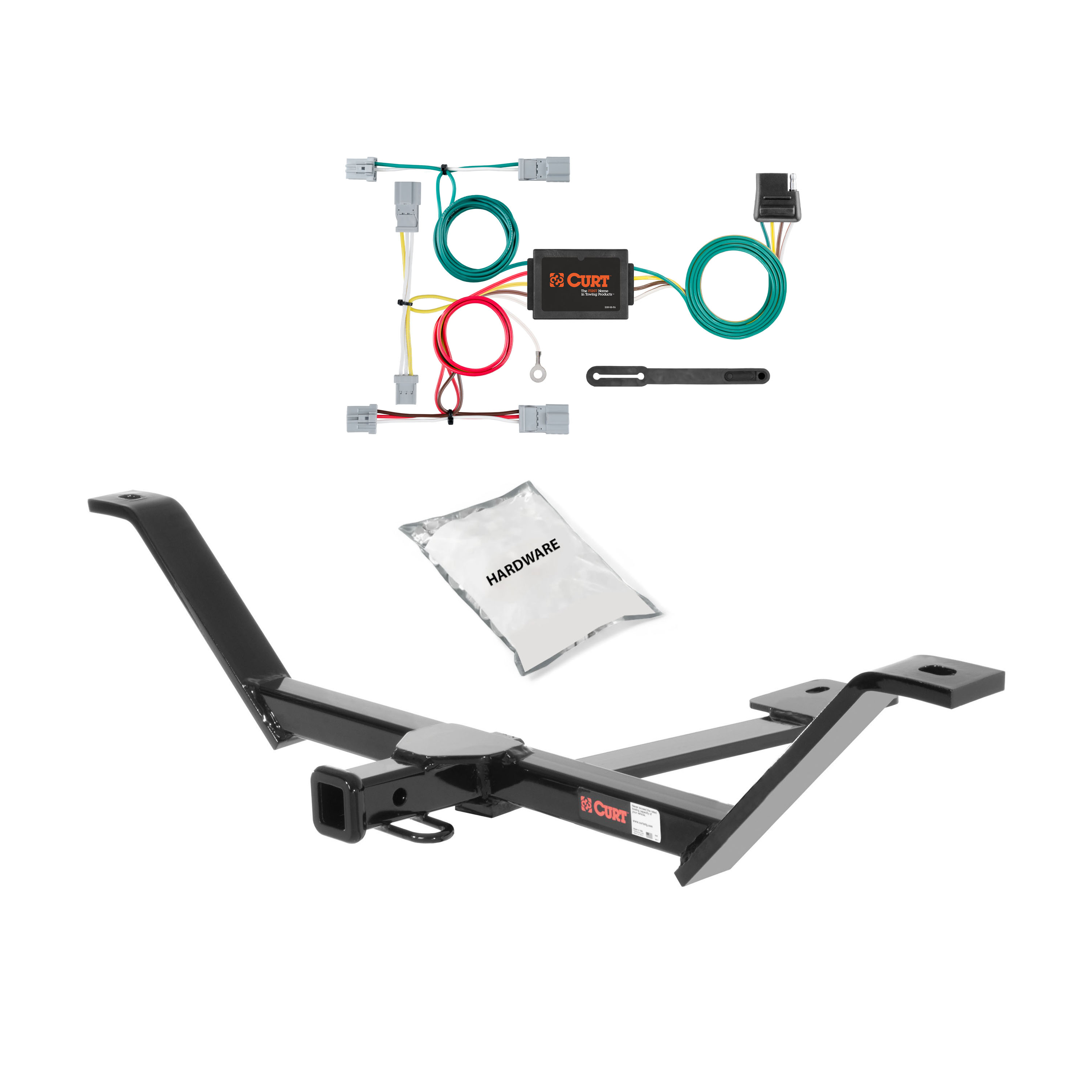 09 - 13 Honda Fit Curt 1-1/4", Class 1 Trailer Tow Hitch + 4-flat Wiring Kit 11064 thumbnail 0