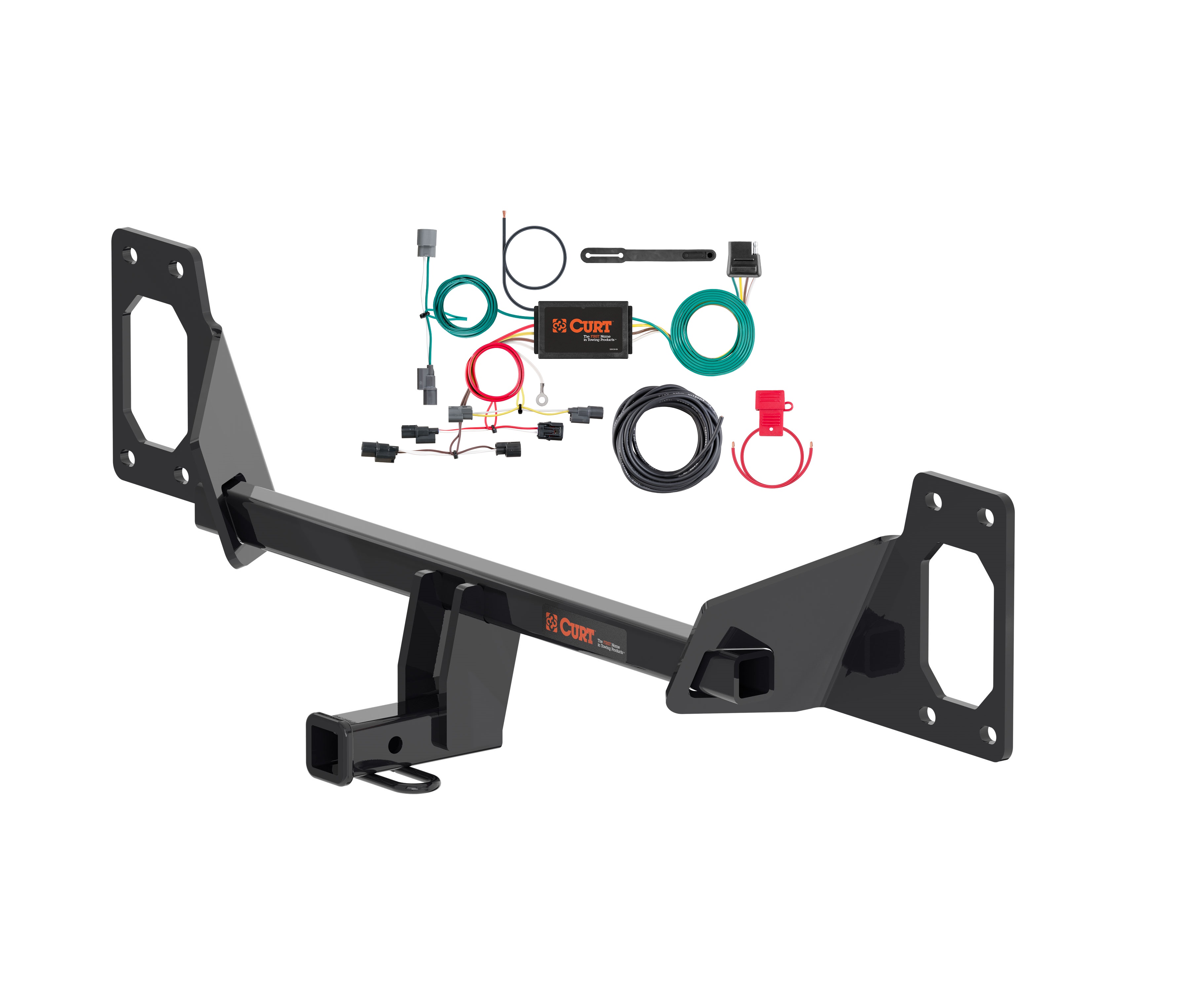16 - 21 Honda Civic Sedan, excluding center exhaust Curt 1-1/4", Class 1 Trailer Tow Hitch + 4-flat Wiring Kit 11591 thumbnail 0