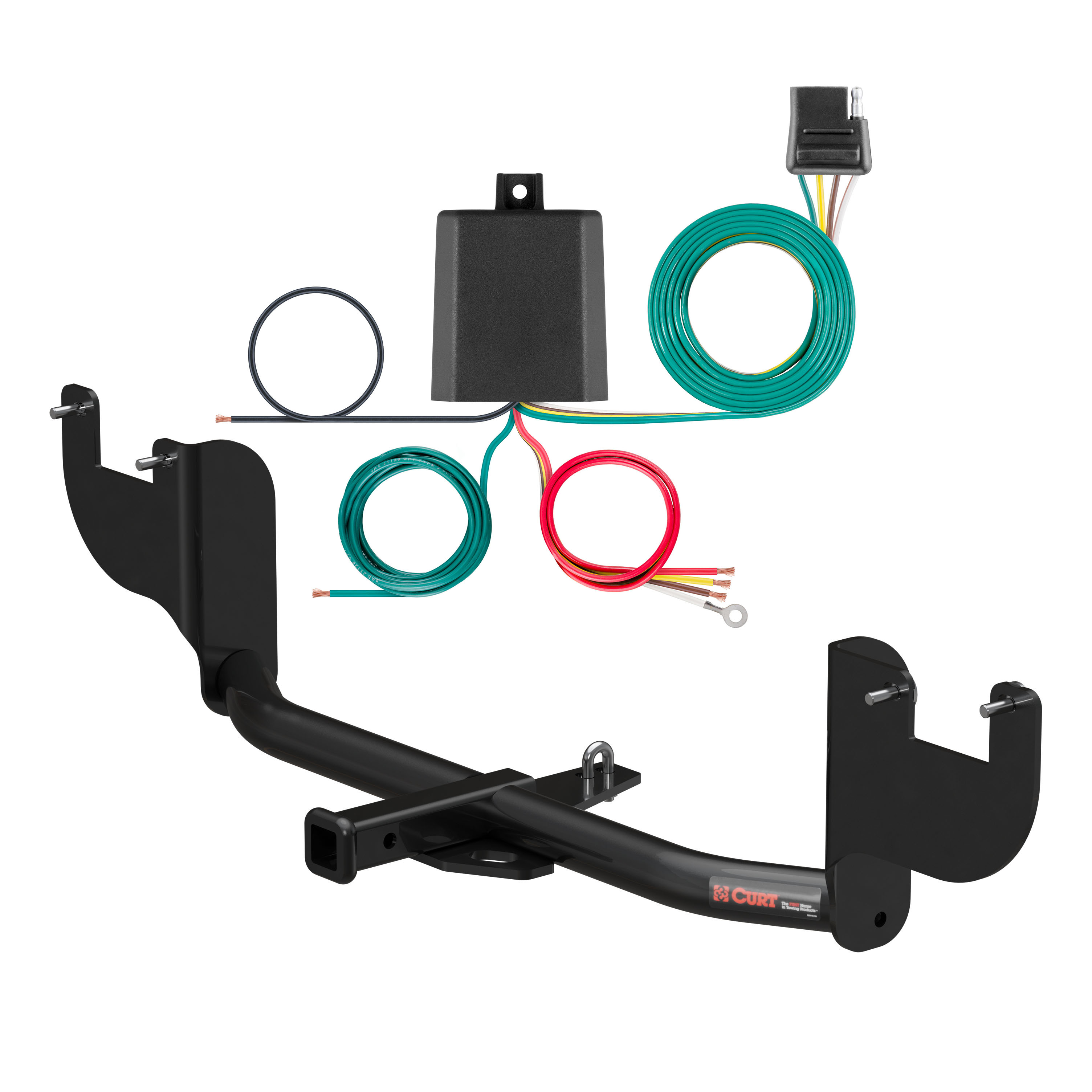 17 - 18 Hyundai Elantra Sedan, with factory recovery loop Curt 1-1/4", Class 1 Trailer Tow Hitch + 4-flat Wiring Kit 11424 thumbnail 0