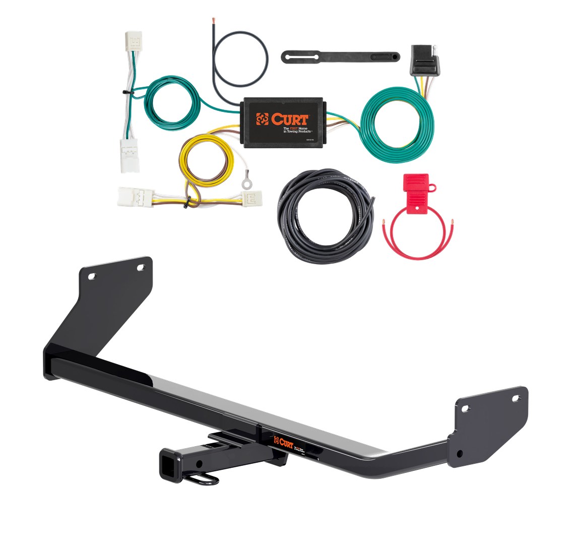 2017 - 2022 Hyundai Ioniq Excluding Electric or Plug-In Curt 1-1/4", Class 1 Trailer Tow Hitch + 4-flat Wiring Kit 11486 thumbnail 0