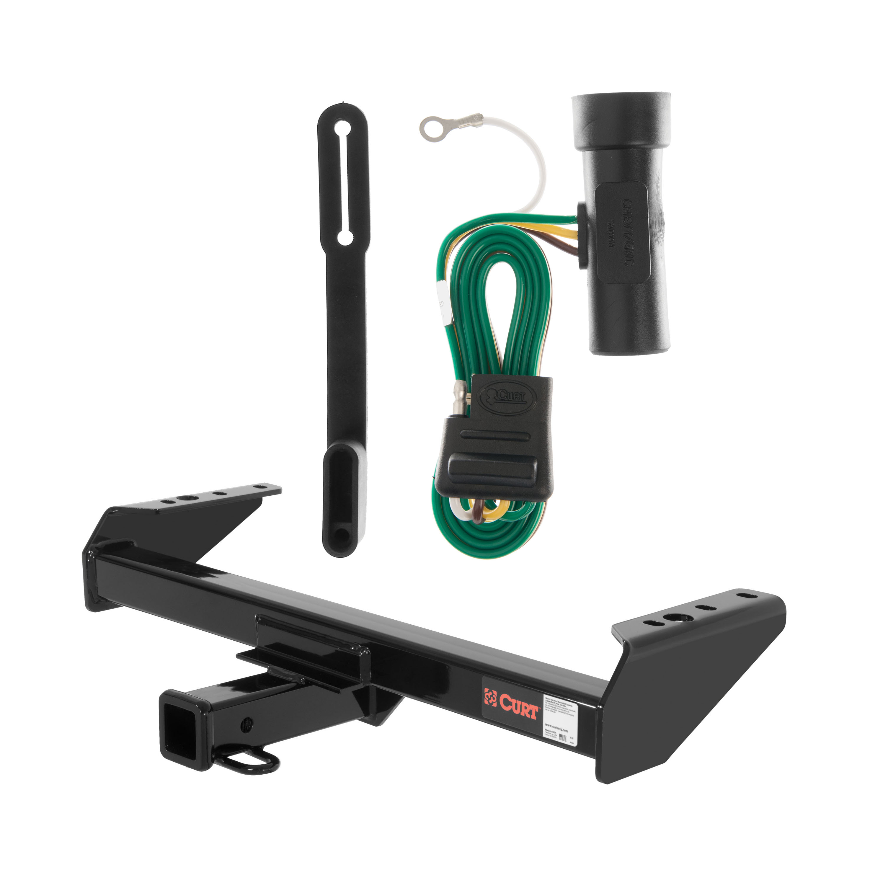 75 - 84 GMC K15 Excluding 10" step bumper Curt 2", Class 4 Trailer Tow Hitch + 4-flat Wiring Kit 14082 thumbnail 0