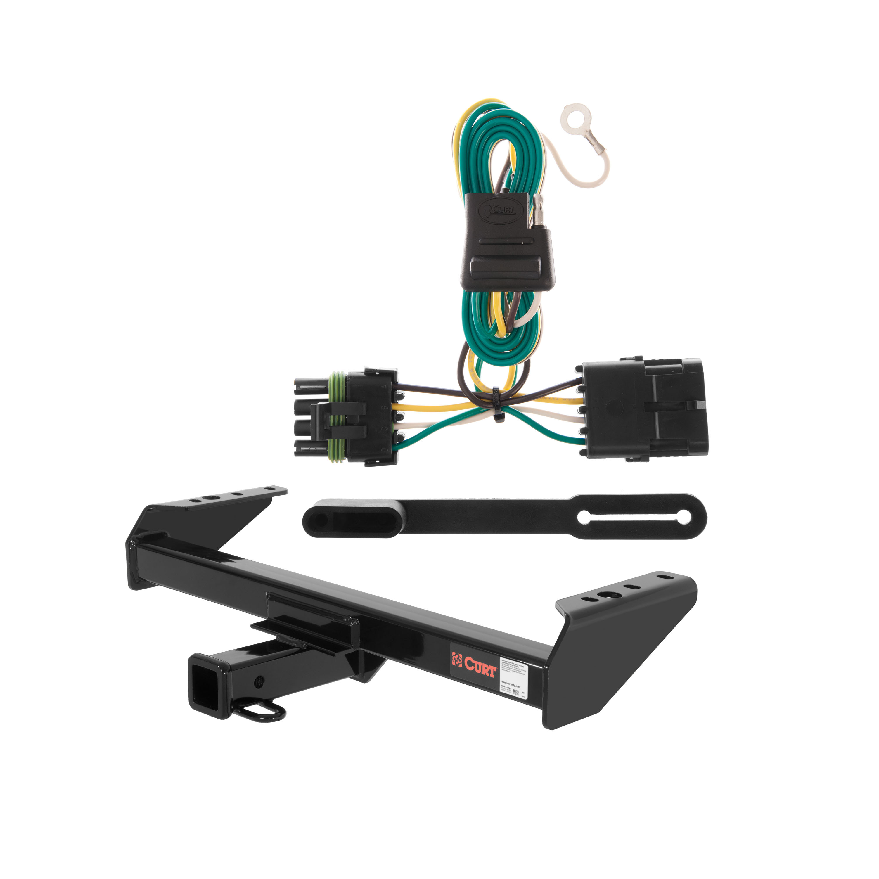 88 - 91 GMC K2500 4-door crew cab Curt 2", Class 4 Trailer Tow Hitch + 4-flat Wiring Kit 14082 thumbnail 0