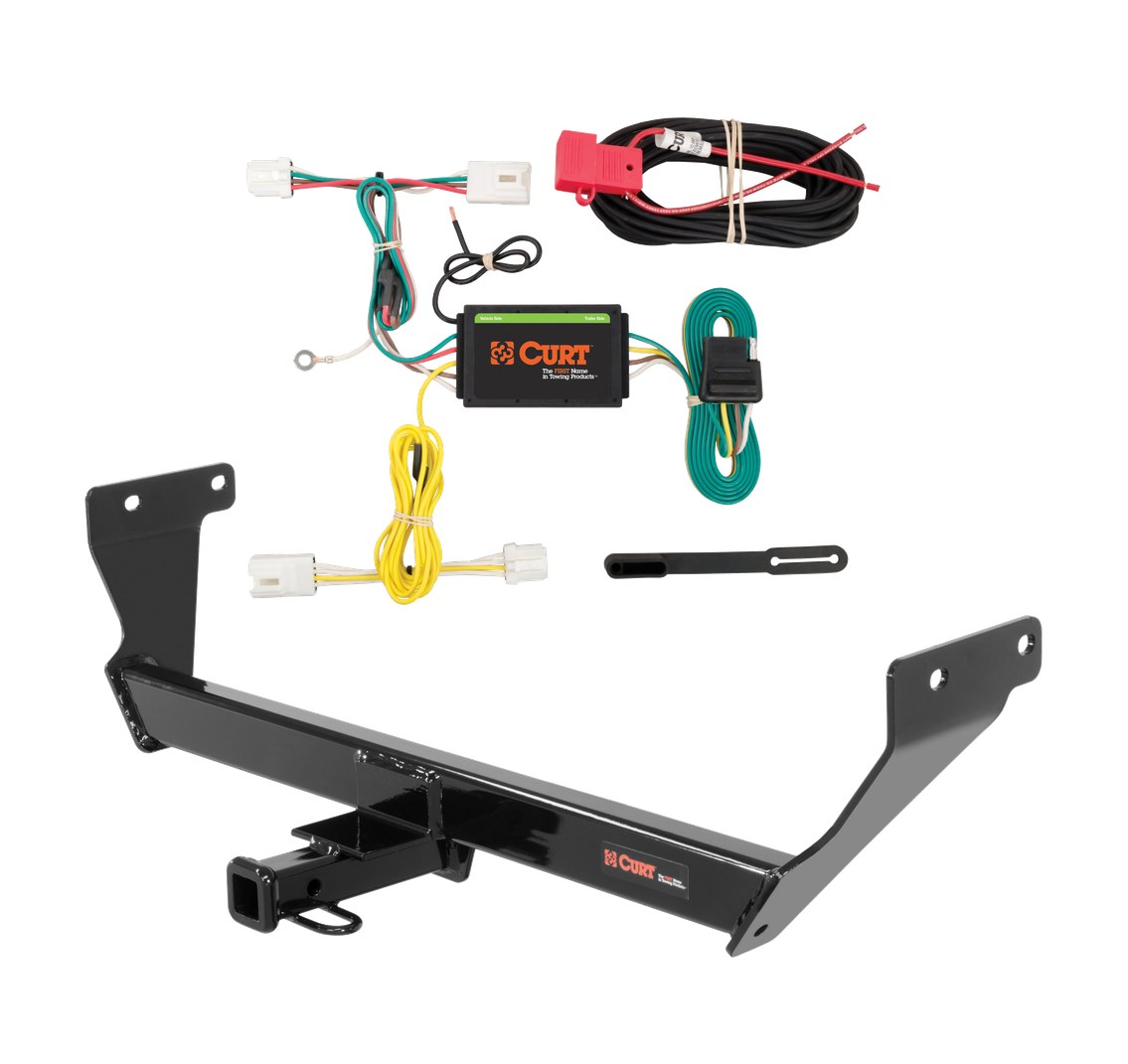 2014 - 2024 Infiniti Q50 Excluding Sport Curt 1-1/4", Class 1 Trailer Tow Hitch + 4-flat Wiring Kit 11407 thumbnail 0