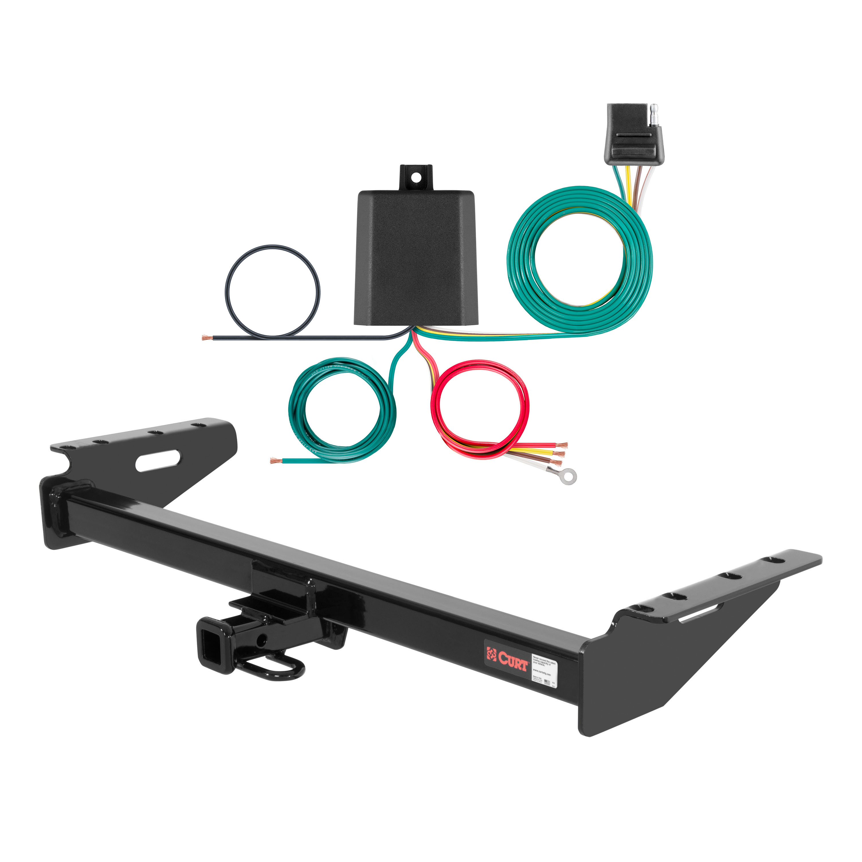 84 - 96 Jeep Cherokee Curt 1-1/4", Class 2 Trailer Tow Hitch + 4-flat Wiring Kit 12137 thumbnail 0