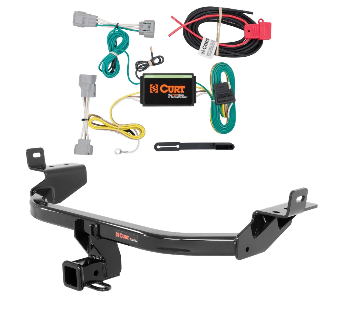 2014 - 2018 Jeep Cherokee Curt 2", Class 3 Trailer Tow Hitch + 4-flat Wiring Kit 13172 thumbnail 0