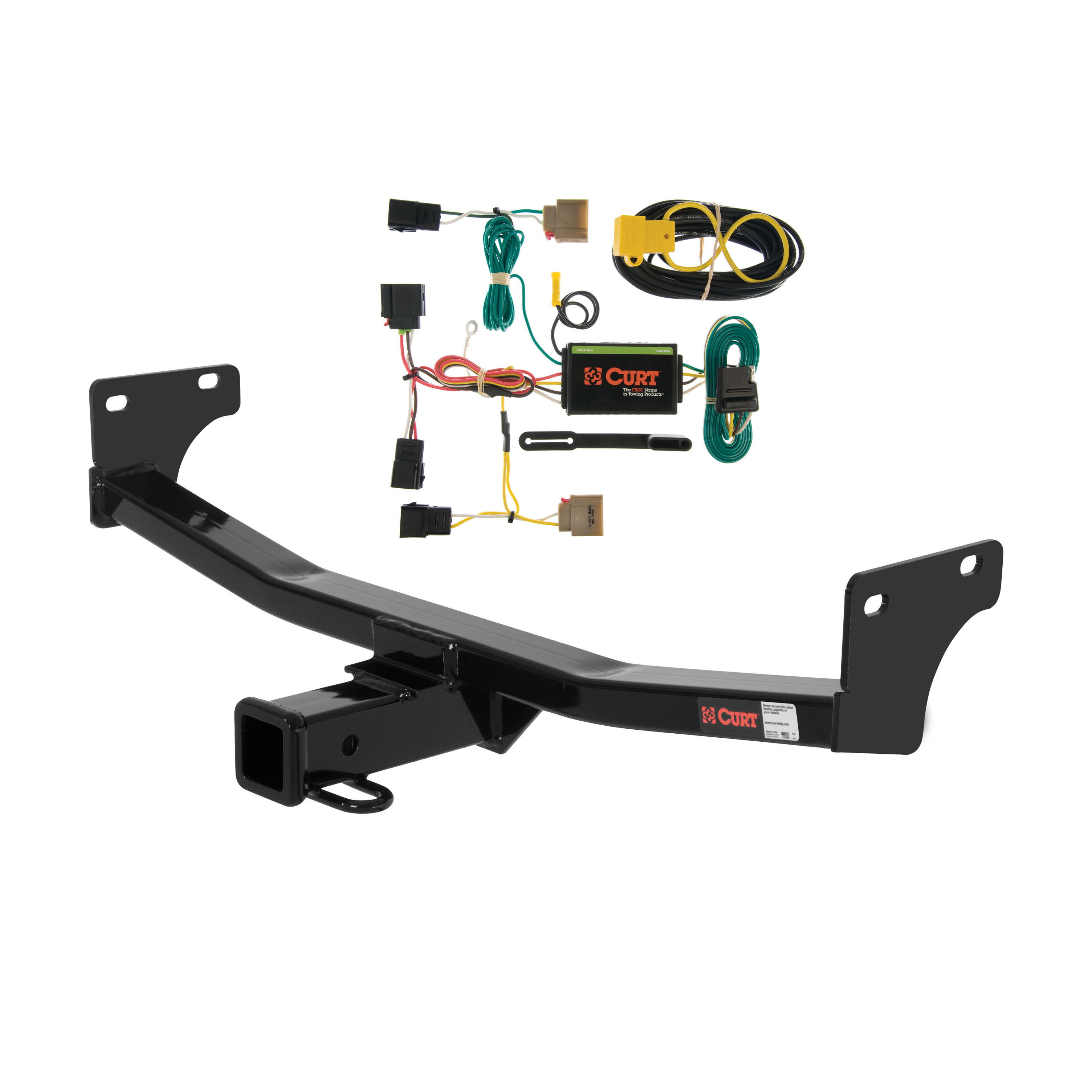07 - 10 Jeep Compass Curt 2", Class 3 Trailer Tow Hitch + 4-flat Wiring Kit 13548 thumbnail 0