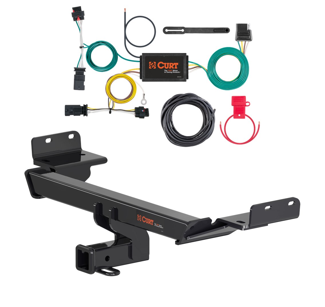 2018 - 2021 Jeep Compass Curt 2", Class 3 Trailer Tow Hitch + 4-flat Wiring Kit 13363 thumbnail 0