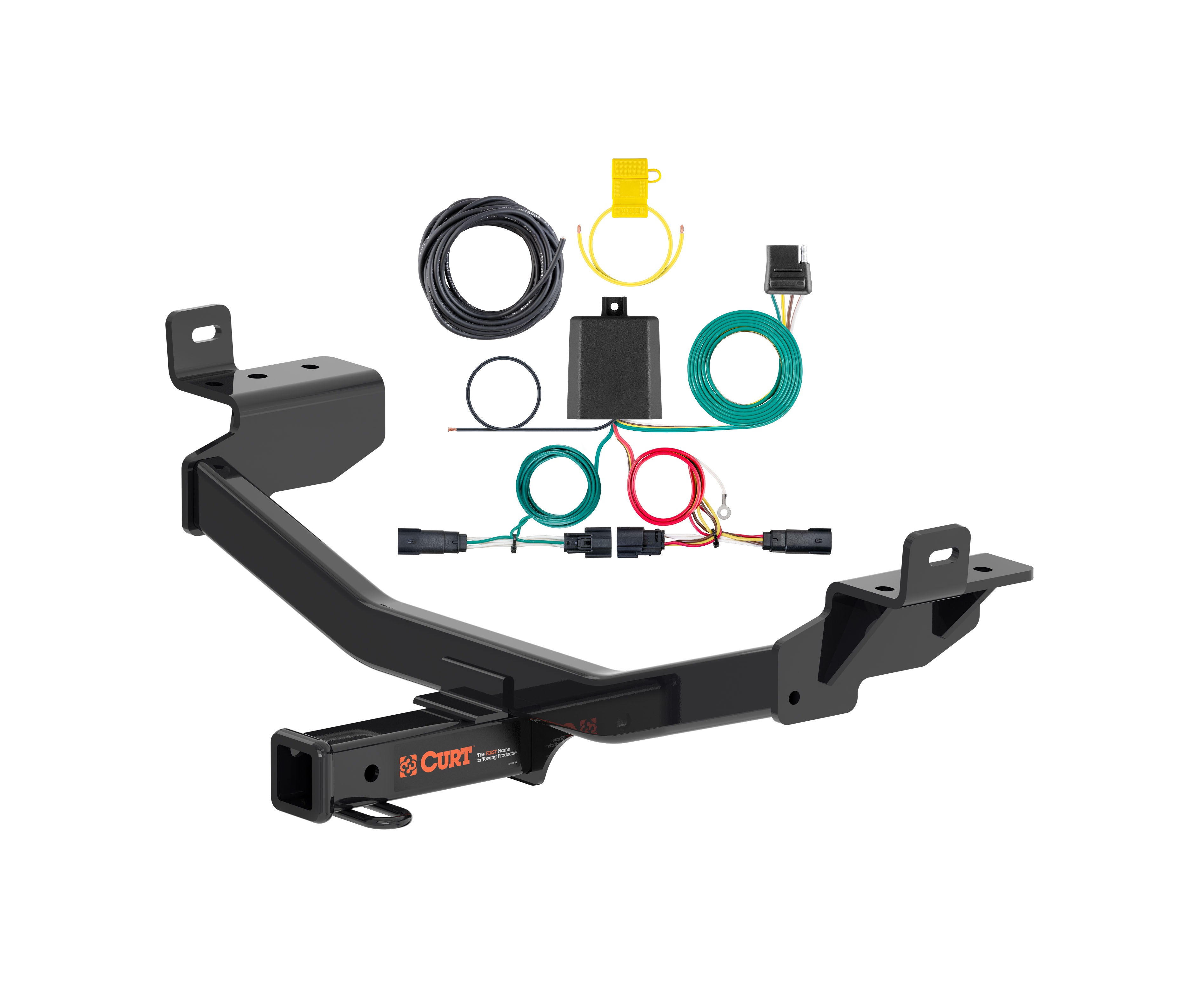 19 - 23 Jeep Cherokee Curt 2", Class 3 Trailer Tow Hitch + 4-flat Wiring Kit 13395 thumbnail 0