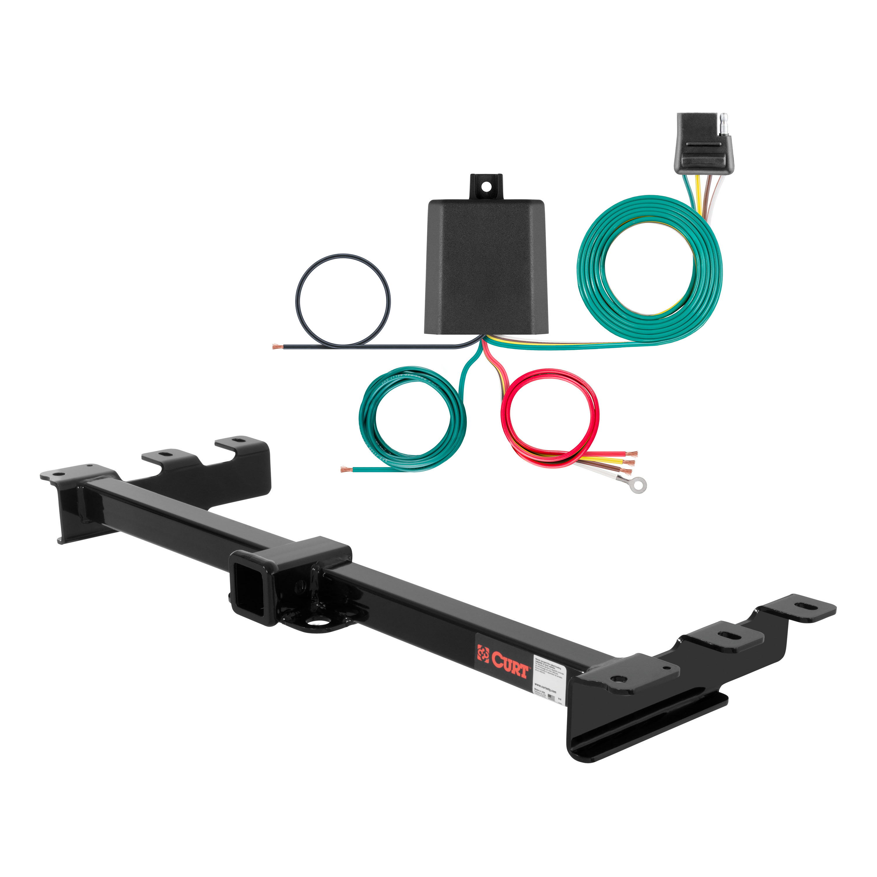 2007 Chevrolet Silverado 1500 Classic With roll pan bumper Curt 2", Class 3 Trailer Tow Hitch + 4-flat Wiring Kit 13932 thumbnail 0