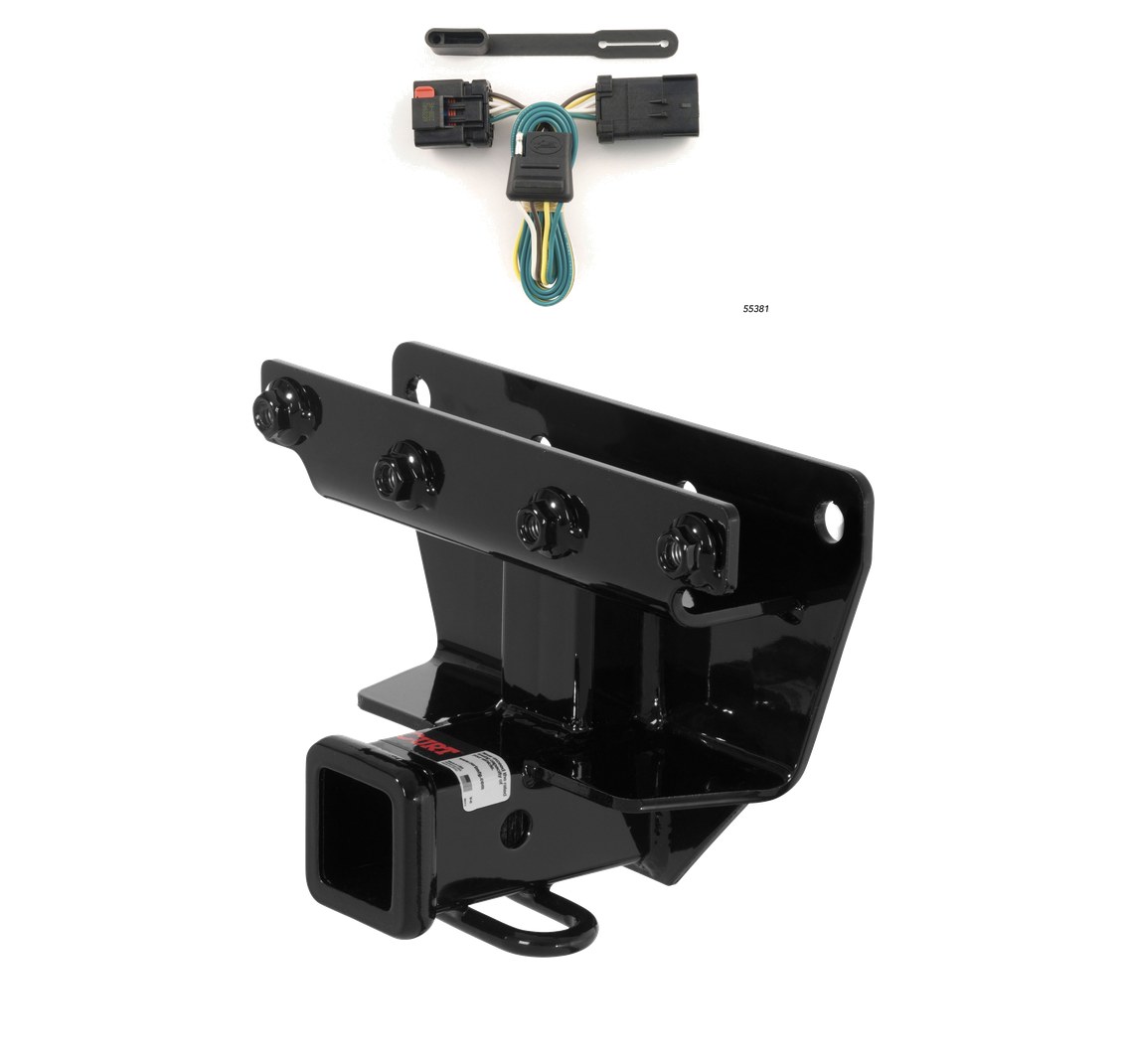 2006 - 2010 Jeep Commander Excluding Rocky Mountain Edition Curt 2", Class 3 Trailer Tow Hitch + 4-flat Wiring Kit 13414 thumbnail 0