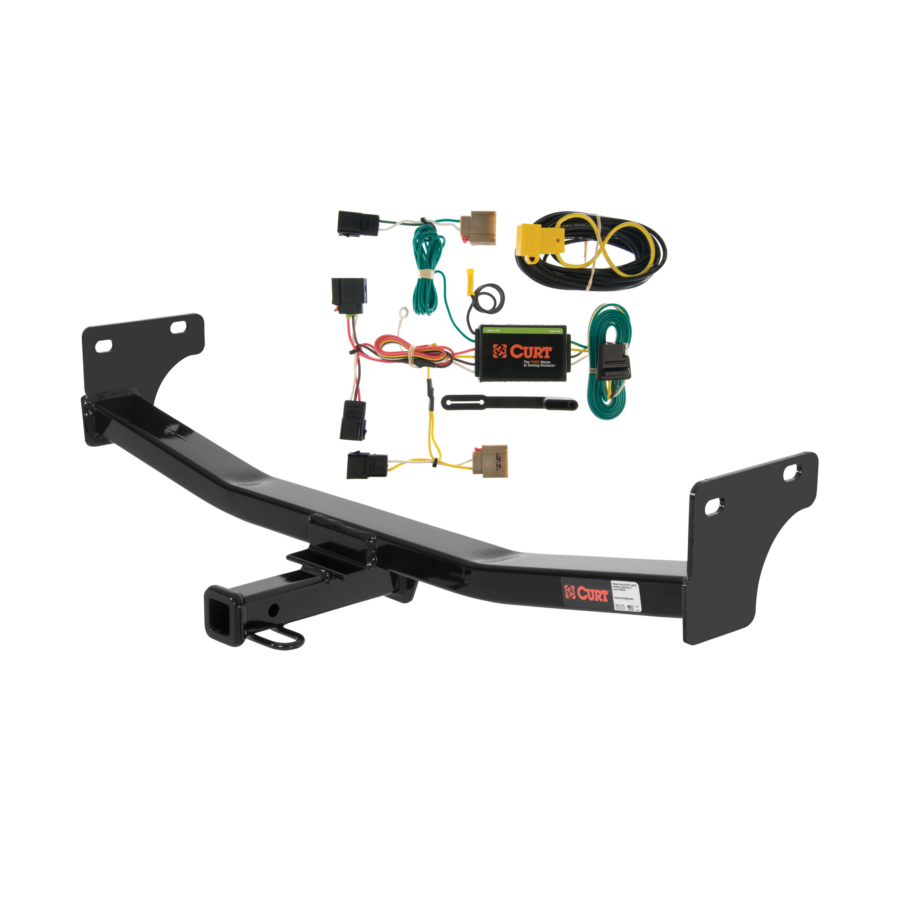 07 - 10 Jeep Compass Curt 1-1/4", Class 2 Trailer Tow Hitch + 4-flat Wiring Kit 12255 thumbnail 0