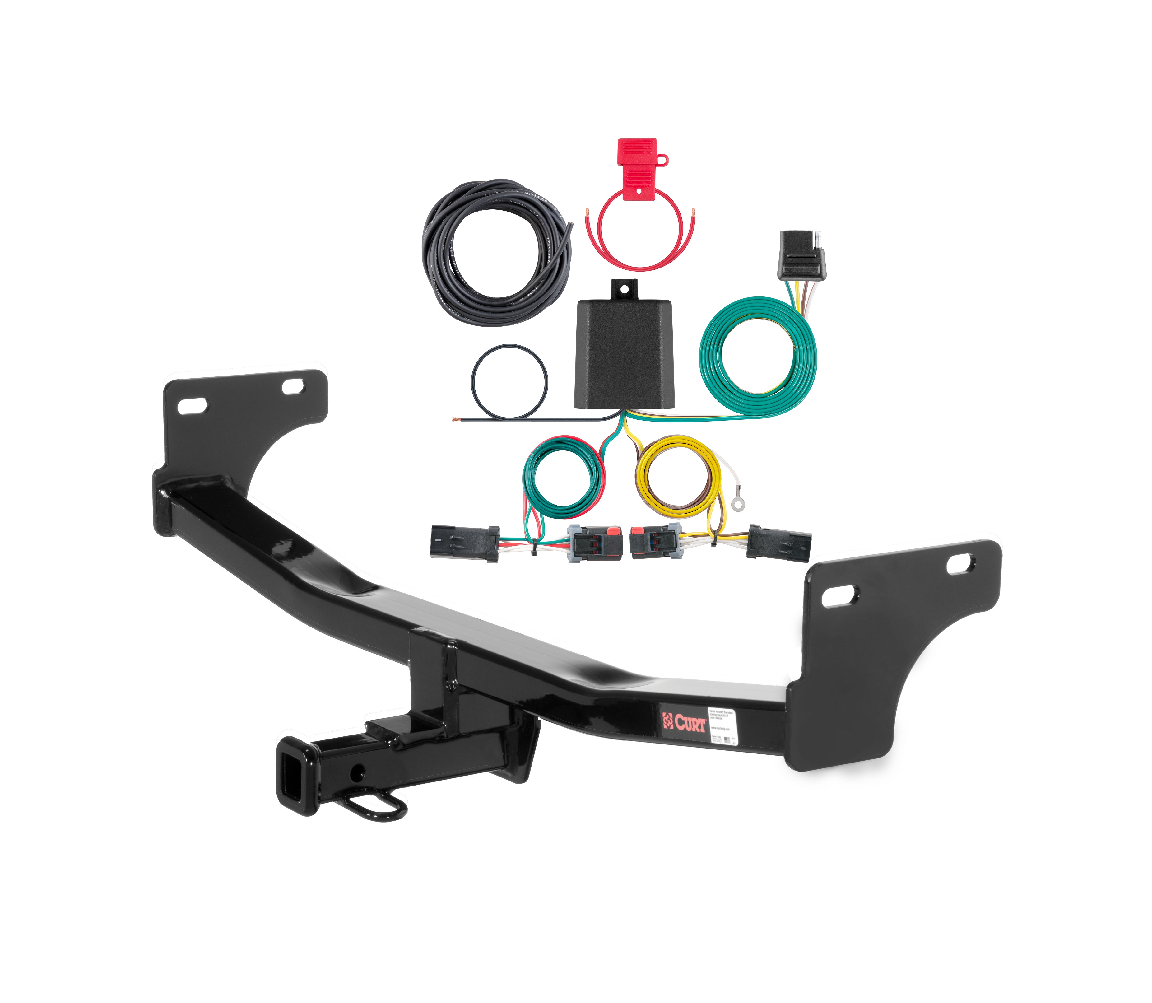 2017 Jeep Compass Built in USA Curt 1-1/4", Class 2 Trailer Tow Hitch + 4-flat Wiring Kit 12057 thumbnail 0