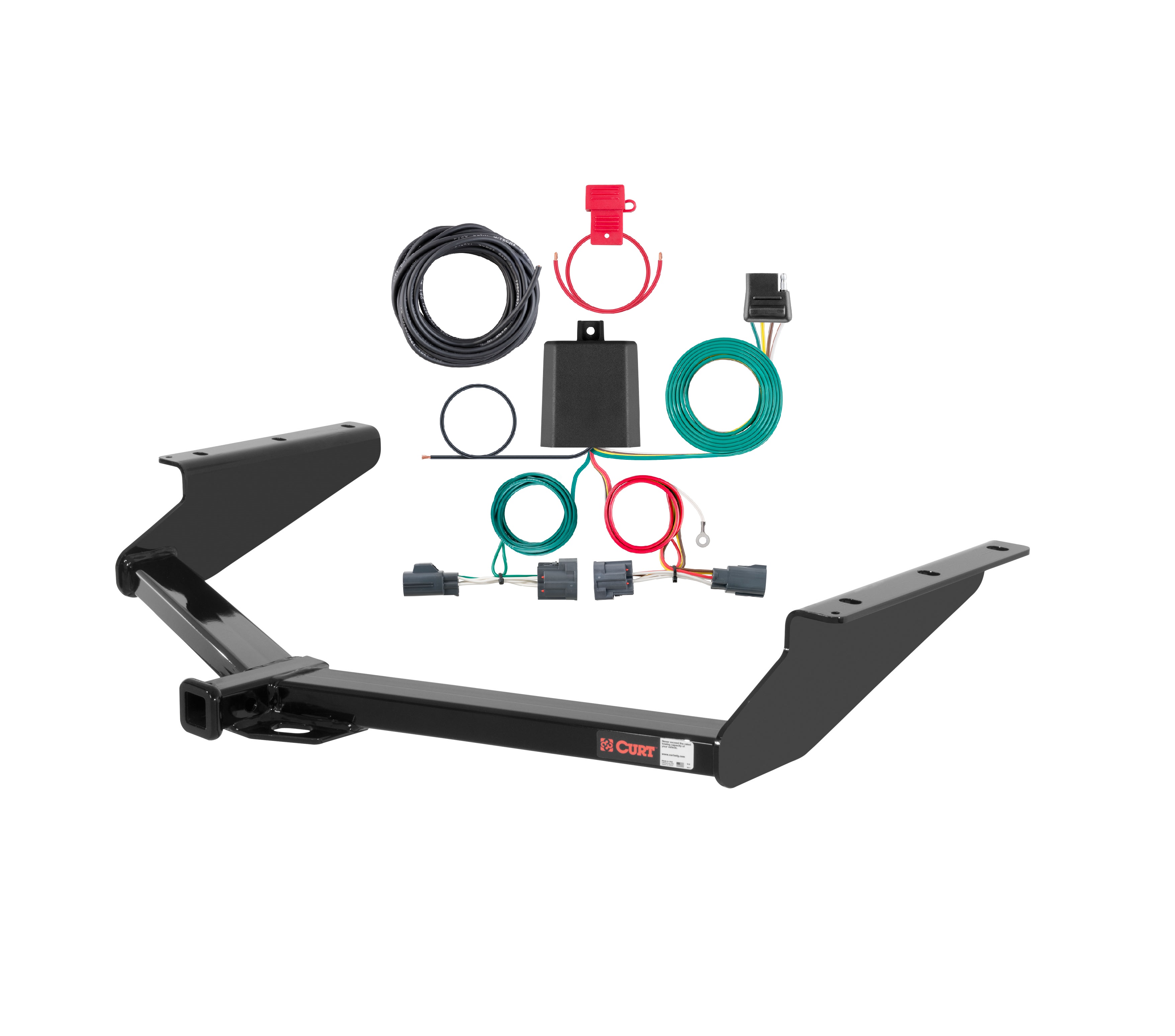 08 - 12 Jeep Liberty Curt 1-1/4", Class 2 Trailer Tow Hitch + 4-flat Wiring Kit 12245 thumbnail 0