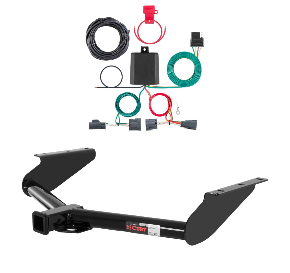 2009 - 2012 Jeep Liberty Curt 2", Class 3 Trailer Tow Hitch + 4-flat Wiring Kit 13245 thumbnail 0