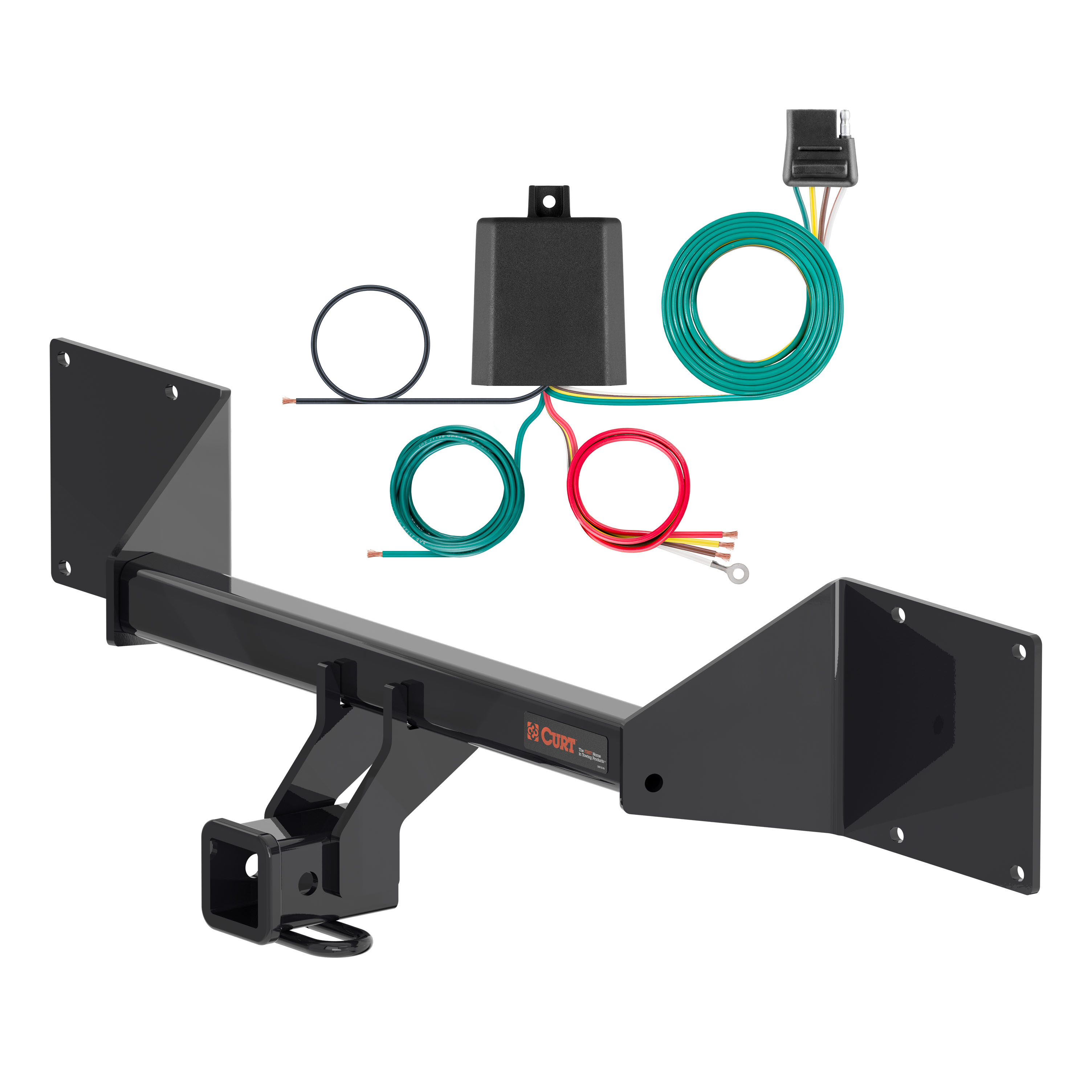 23 - 25 Audi Q4 e-tron Sportback Without factory receiver Curt 2", Class 3 Trailer Tow Hitch + 4-flat Wiring Kit 13492 thumbnail 0
