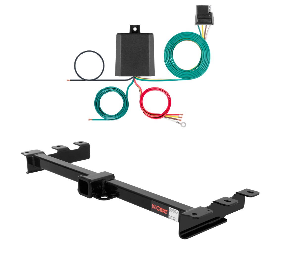 1999 - 2006 Chevrolet Silverado 1500 With roll pan bumper Curt 2", Class 3 Trailer Tow Hitch + 4-flat Wiring Kit 13932 thumbnail 0