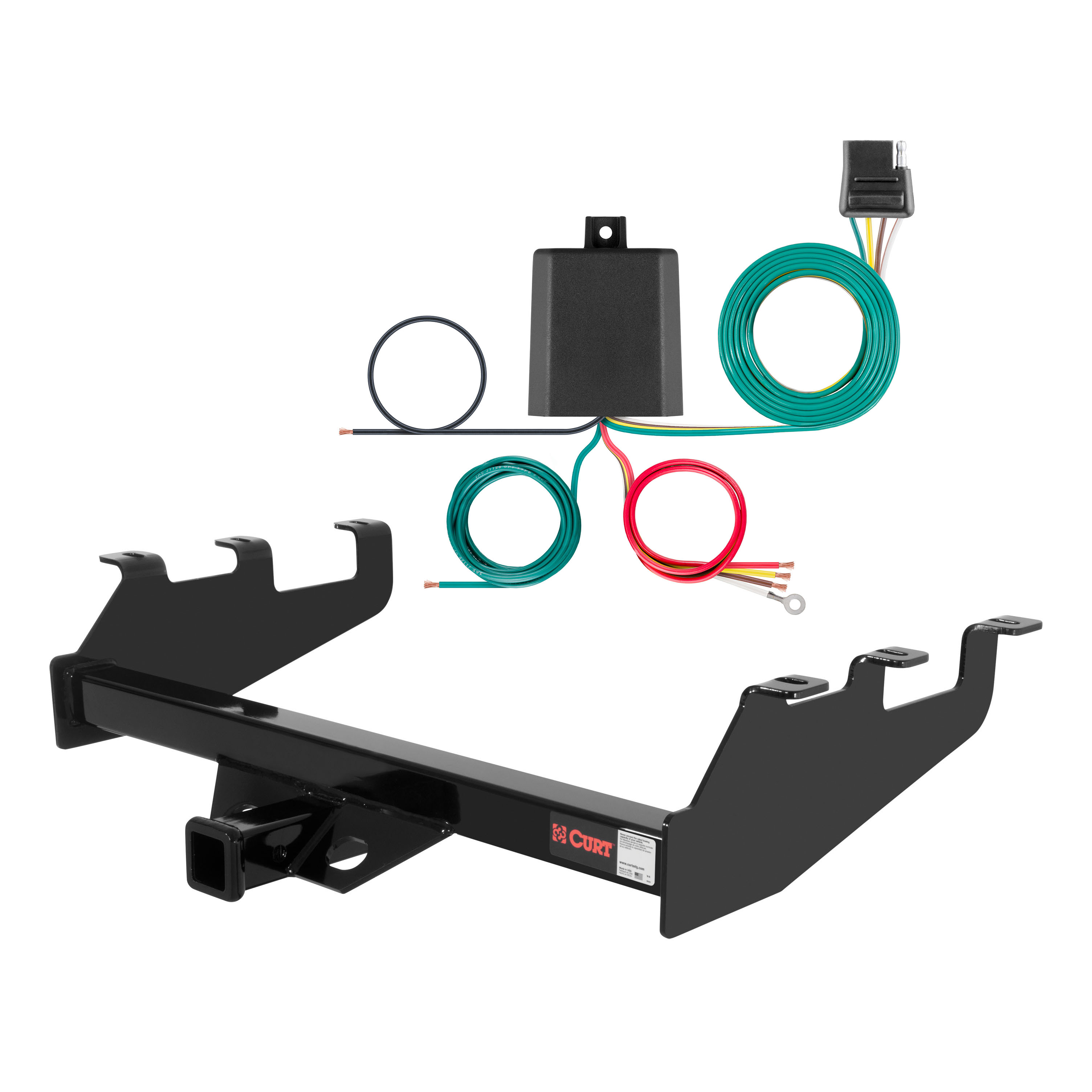 99 - 04 Chevrolet Silverado 2500 With Tommy Gate lift or 10" drop bumper Curt 2", Class 3 Trailer Tow Hitch + 4-flat Wiring Kit 13339 thumbnail 0