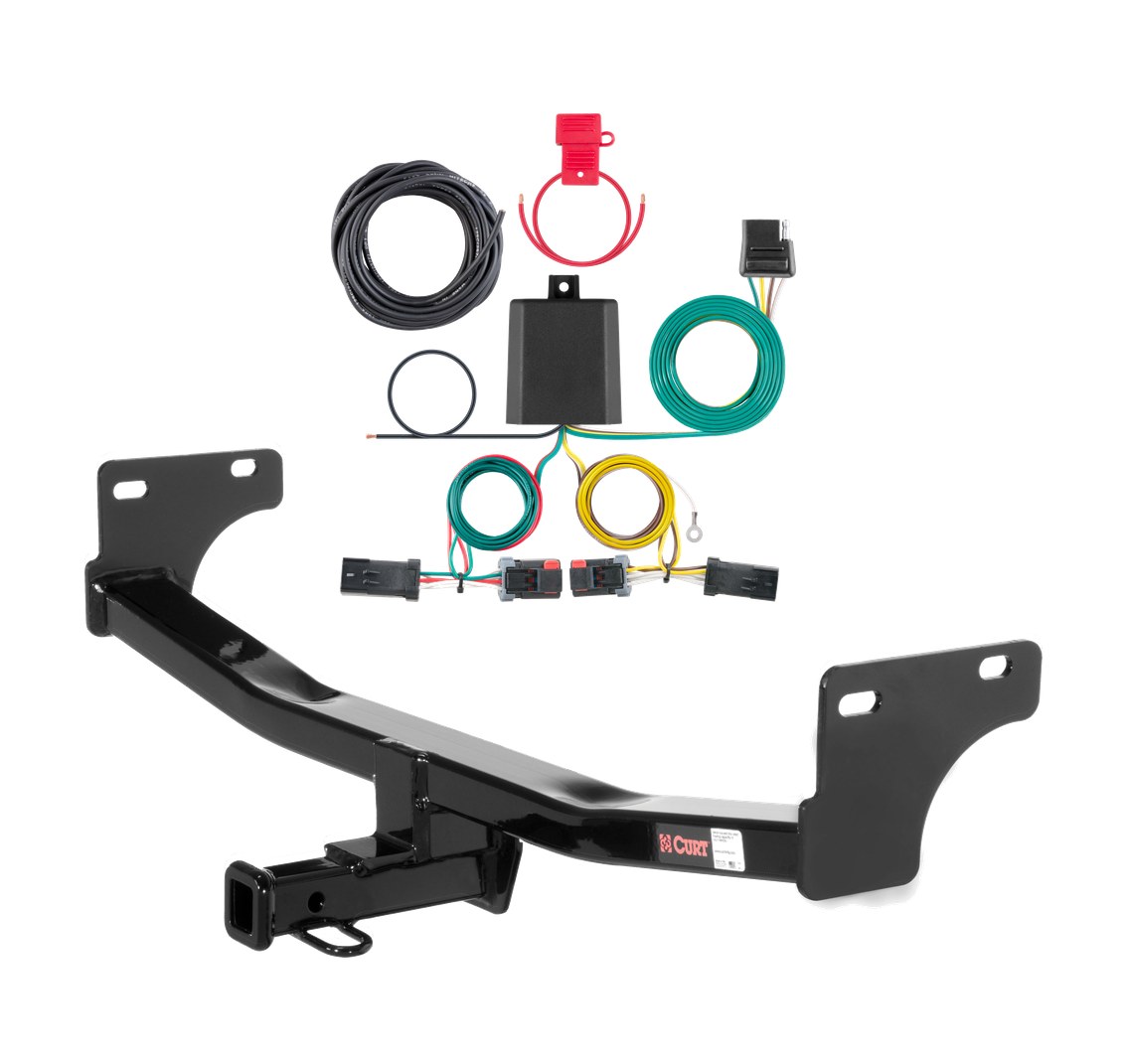 2017 Jeep Compass Curt 1-1/4", Class 2 Trailer Tow Hitch + 4-flat Wiring Kit 12057 thumbnail 0