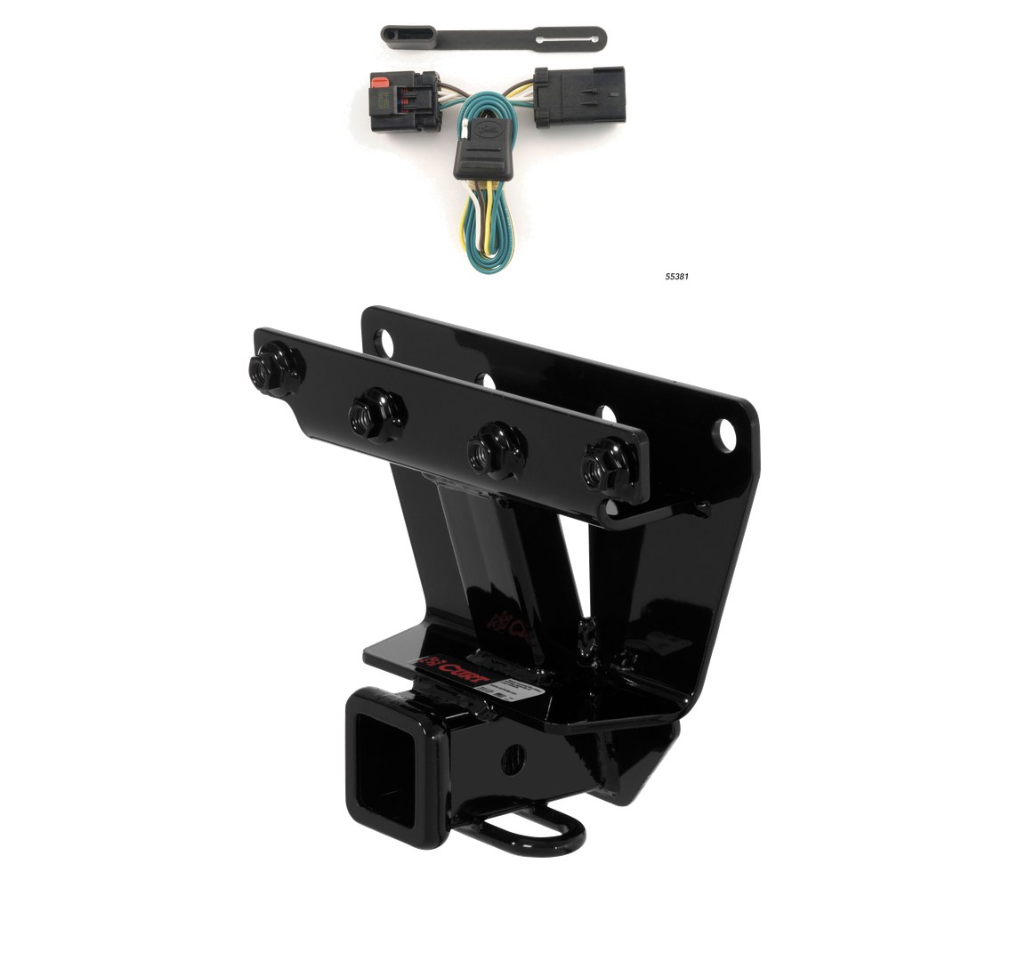 2005 - 2010 Jeep Grand Cherokee Excluding SRT8 Curt 2", Class 3 Trailer Tow Hitch + 4-flat Wiring Kit 13251 thumbnail 0