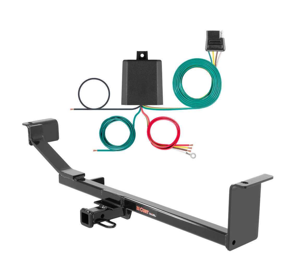 2013 - 2015 Chevrolet Spark Without ground effects Curt 1-1/4", Class 1 Trailer Tow Hitch + 4-flat Wiring Kit 11334 thumbnail 0