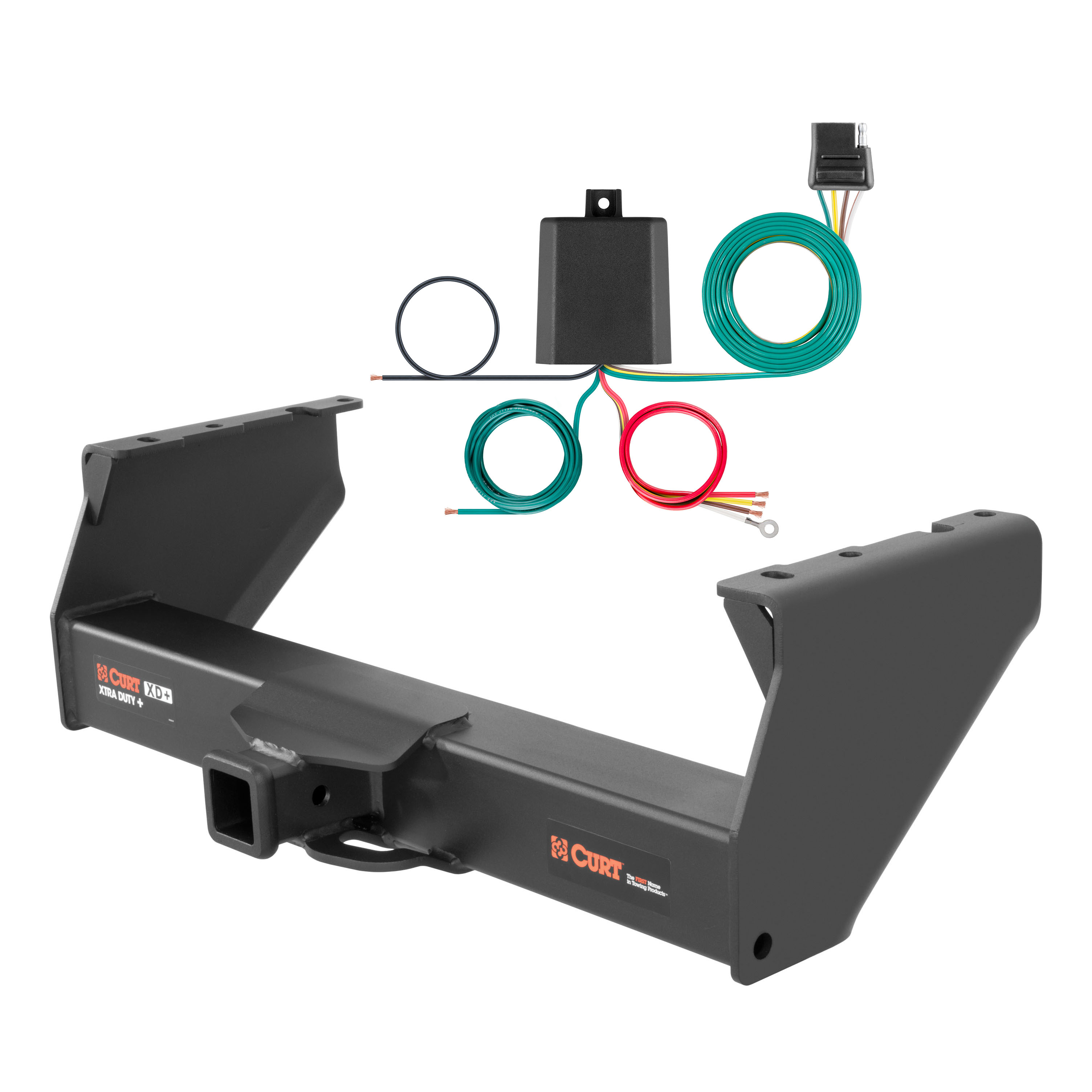 07 - 24 Chevrolet Silverado 3500 HD Cab & chassis Curt 2", Class 5 Trailer Tow Hitch + 4-flat Wiring Kit 15400 thumbnail 0