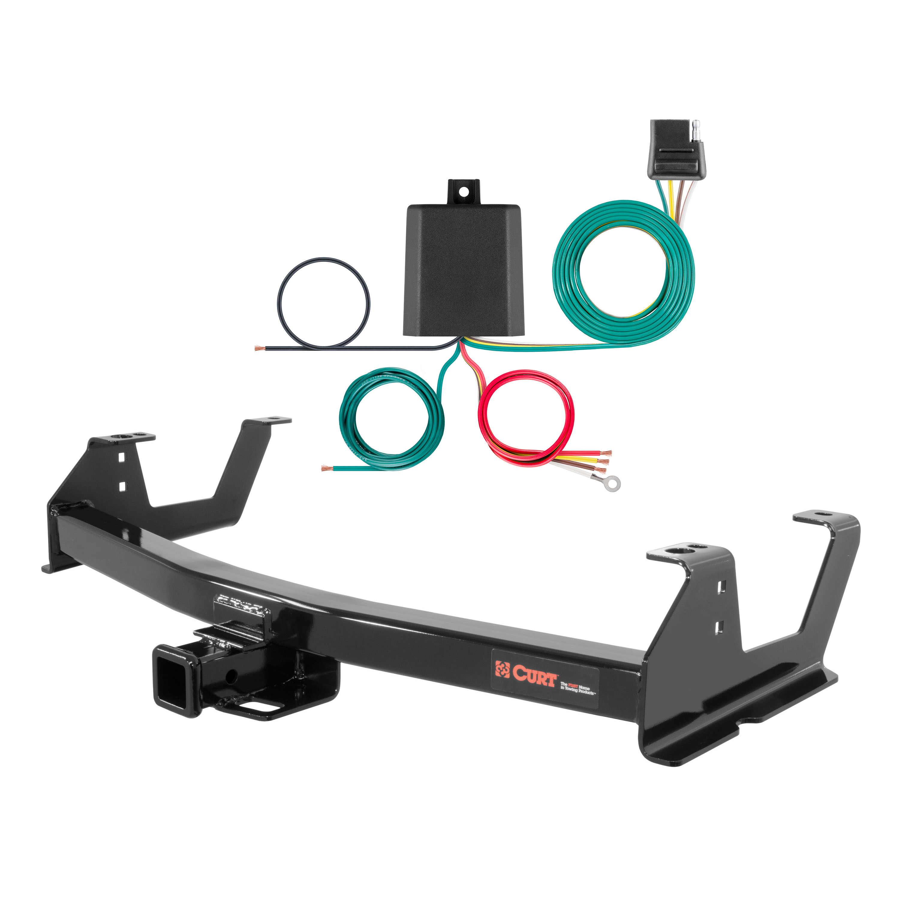 15 - 19 Chevrolet Silverado 2500 HD 6' bed, excluding factory receiver, Tommy Gate lift or cab & chassis Curt 2", Class 3 Trailer Tow Hitch + 4-flat Wiring Kit 13178 thumbnail 0