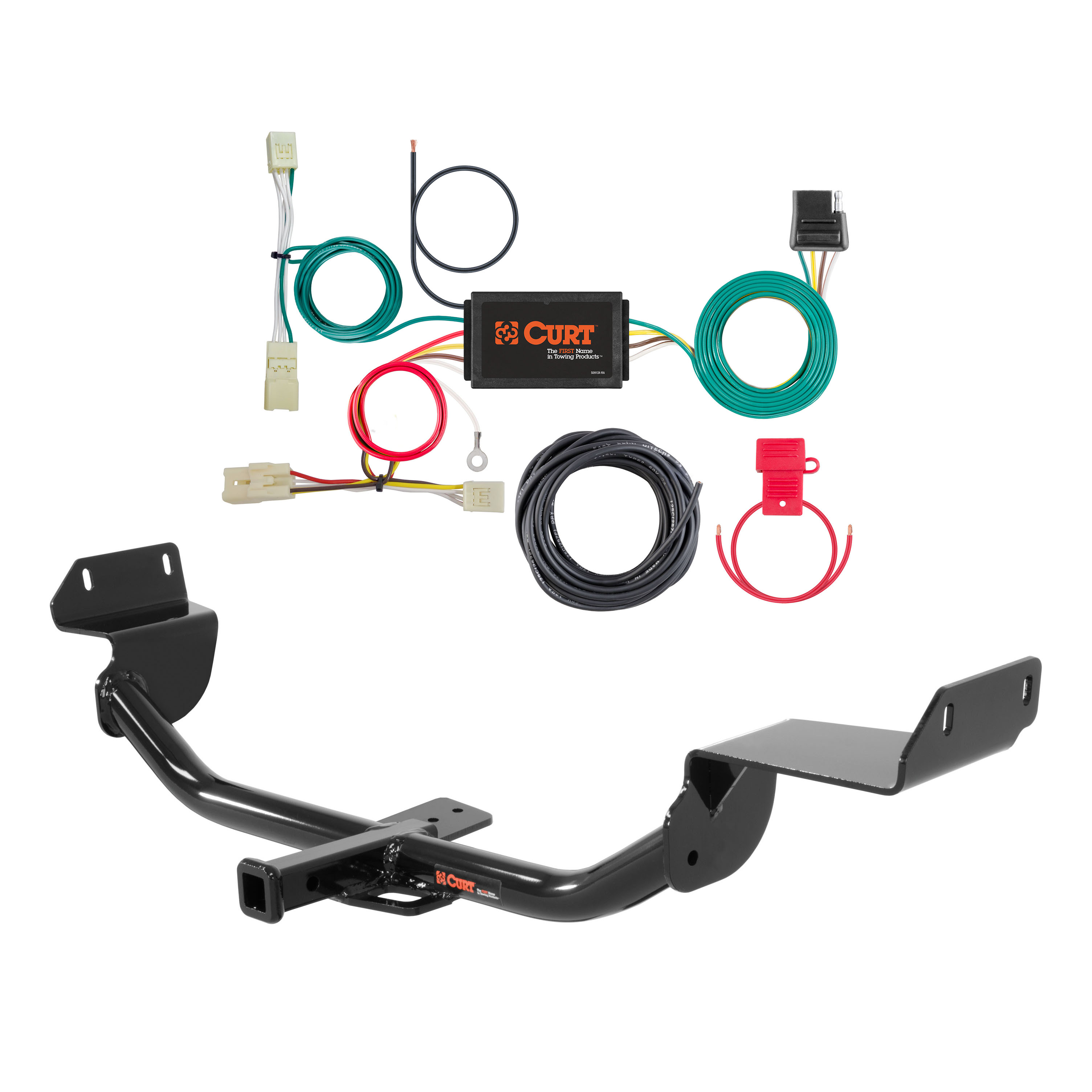 14 - 18 Kia Forte Sedan Curt 1-1/4", Class 1 Trailer Tow Hitch + 4-flat Wiring Kit 11368 thumbnail 0