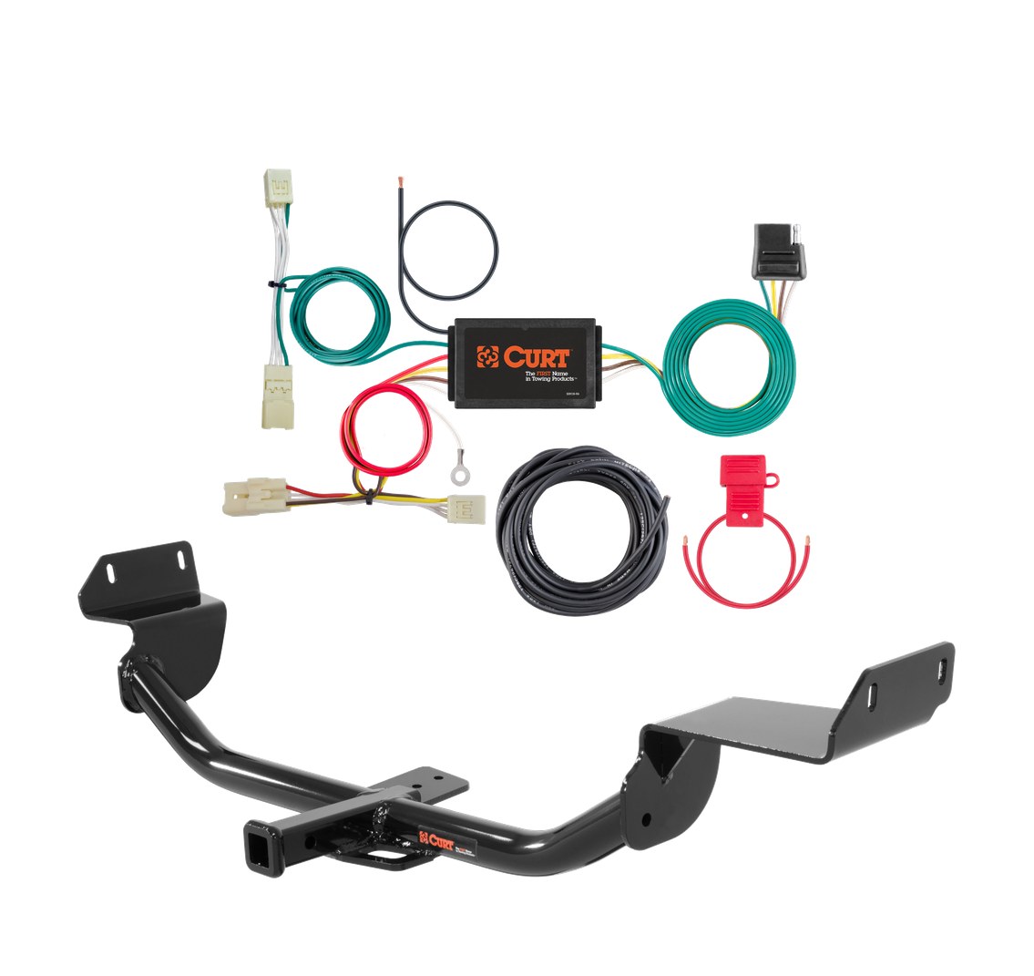 2014 - 2018 Kia Forte Sedan Curt 1-1/4", Class 1 Trailer Tow Hitch + 4-flat Wiring Kit 11368 thumbnail 0