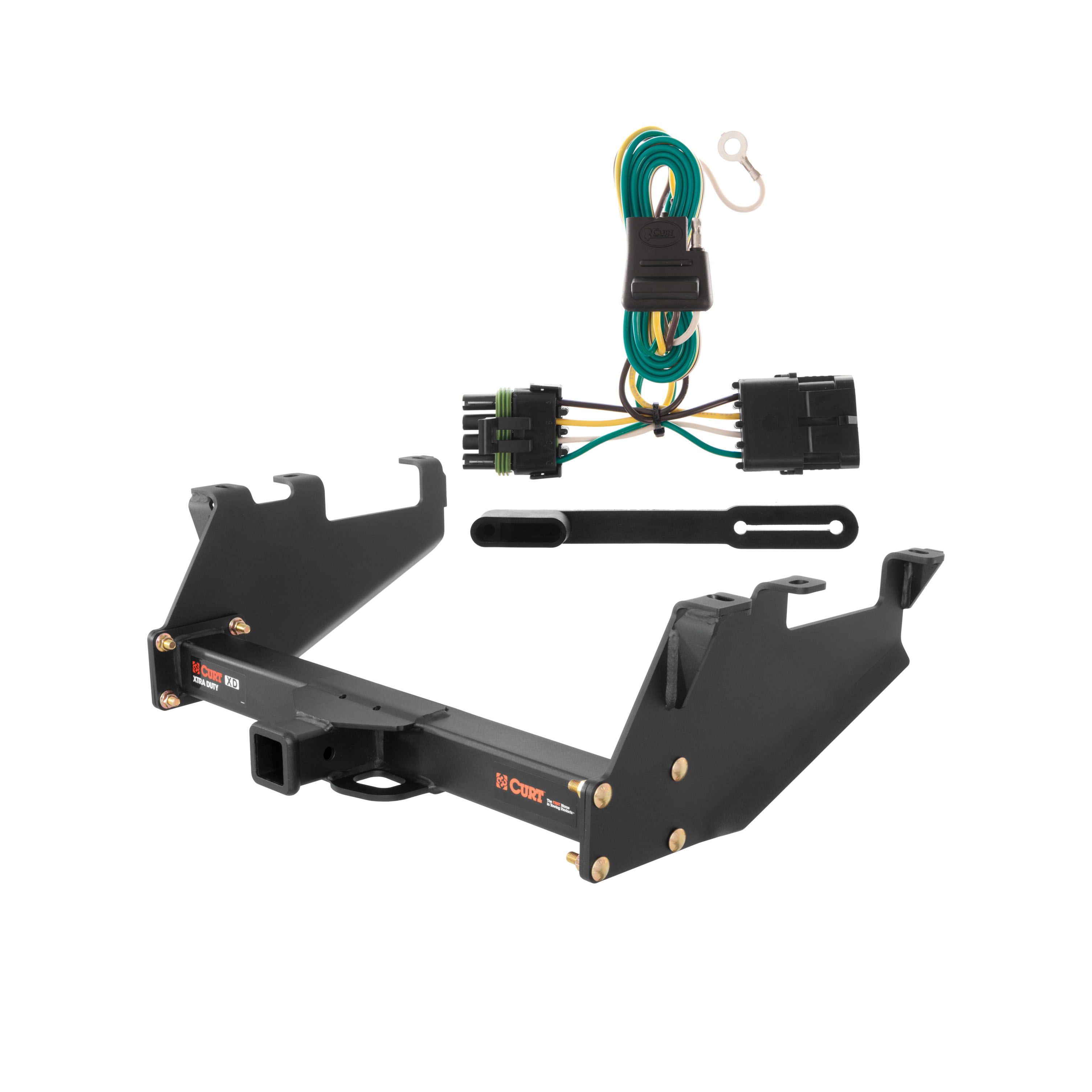 1988 - 2000 Chevrolet C2500 With 10" step bumper Curt 2", Class 5 Trailer Tow Hitch + 4-flat Wiring Kit 15317 thumbnail 0