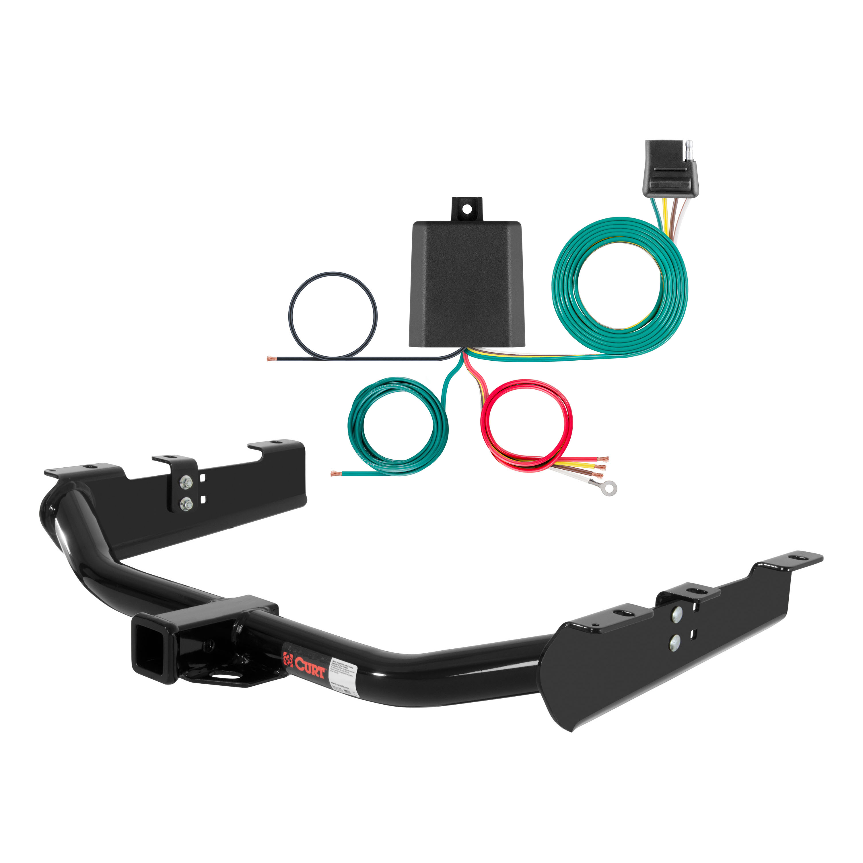 01 - 06 Chevrolet Silverado 3500 8' bed, excluding factory receiver, Tommy Gate lift, 10" drop bumper and cab & chassis Curt 2", Class 3 Trailer Tow Hitch + 4-flat Wiring Kit 13211 thumbnail 0