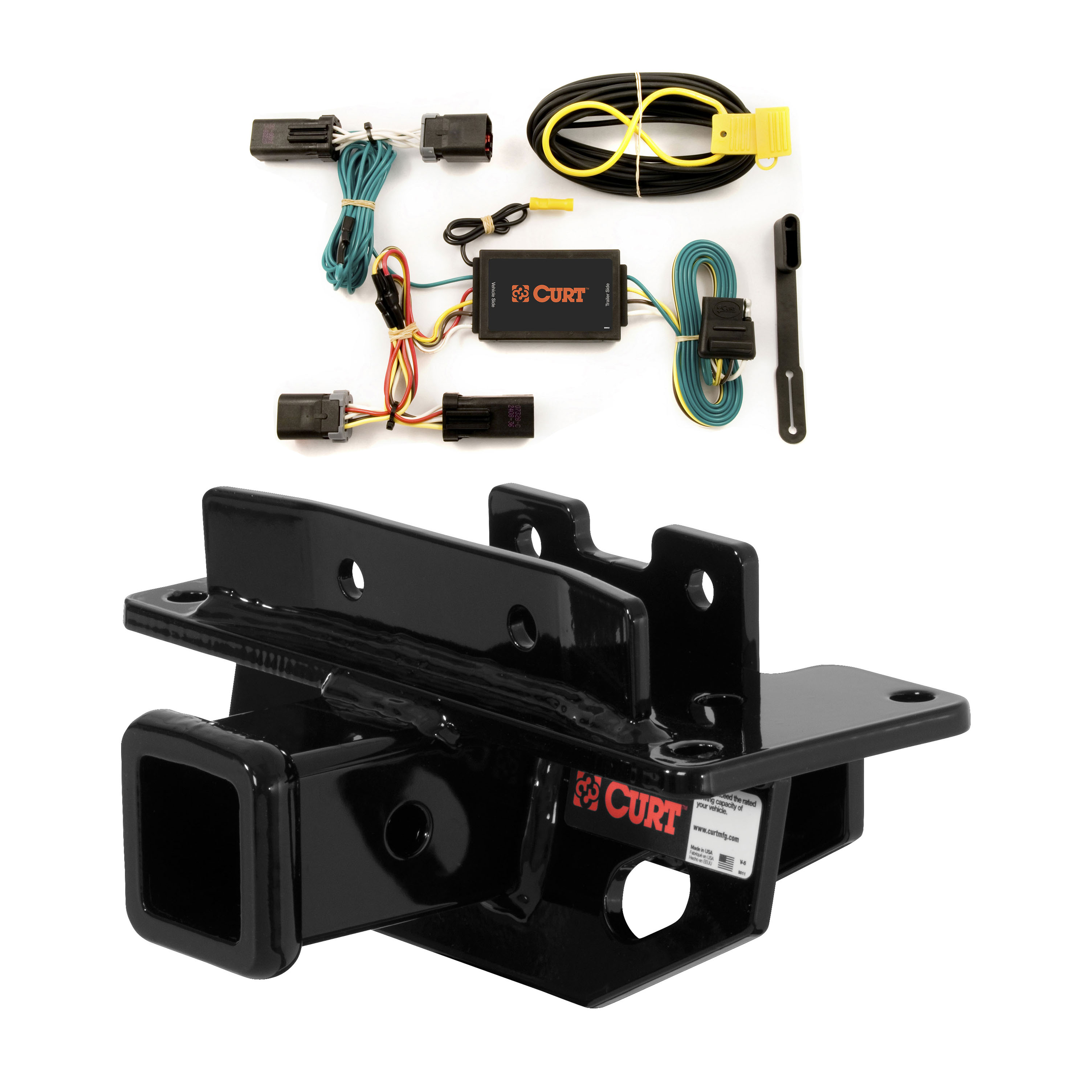 07 - 09 Chrysler Aspen Curt 2", Class 3 Trailer Tow Hitch + 4-flat Wiring Kit 13072-1 thumbnail 0