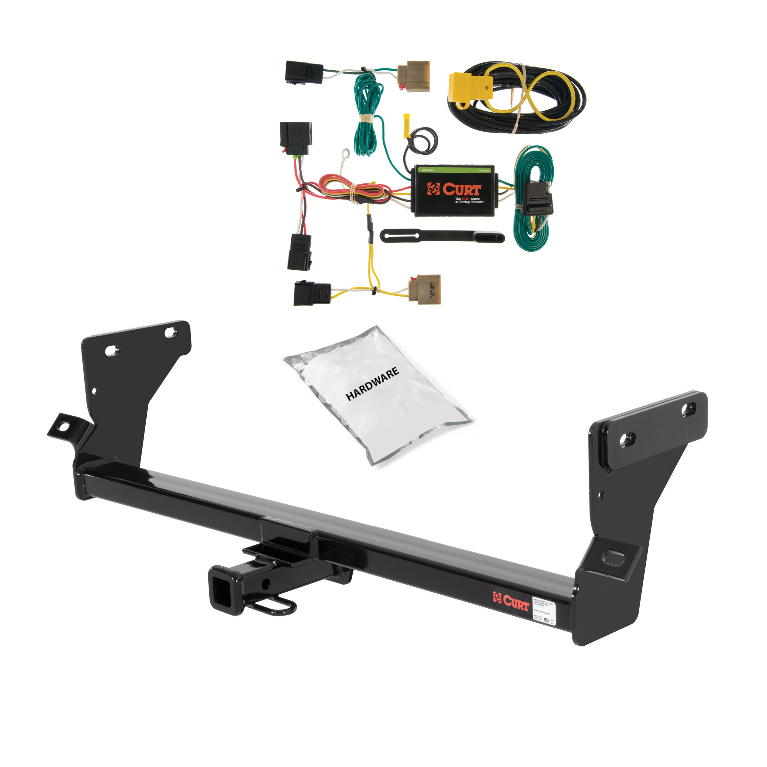 2007 Dodge Caliber Excluding SRT Curt 1-1/4", Class 1 Trailer Tow Hitch + 4-flat Wiring Kit 11006 thumbnail 0