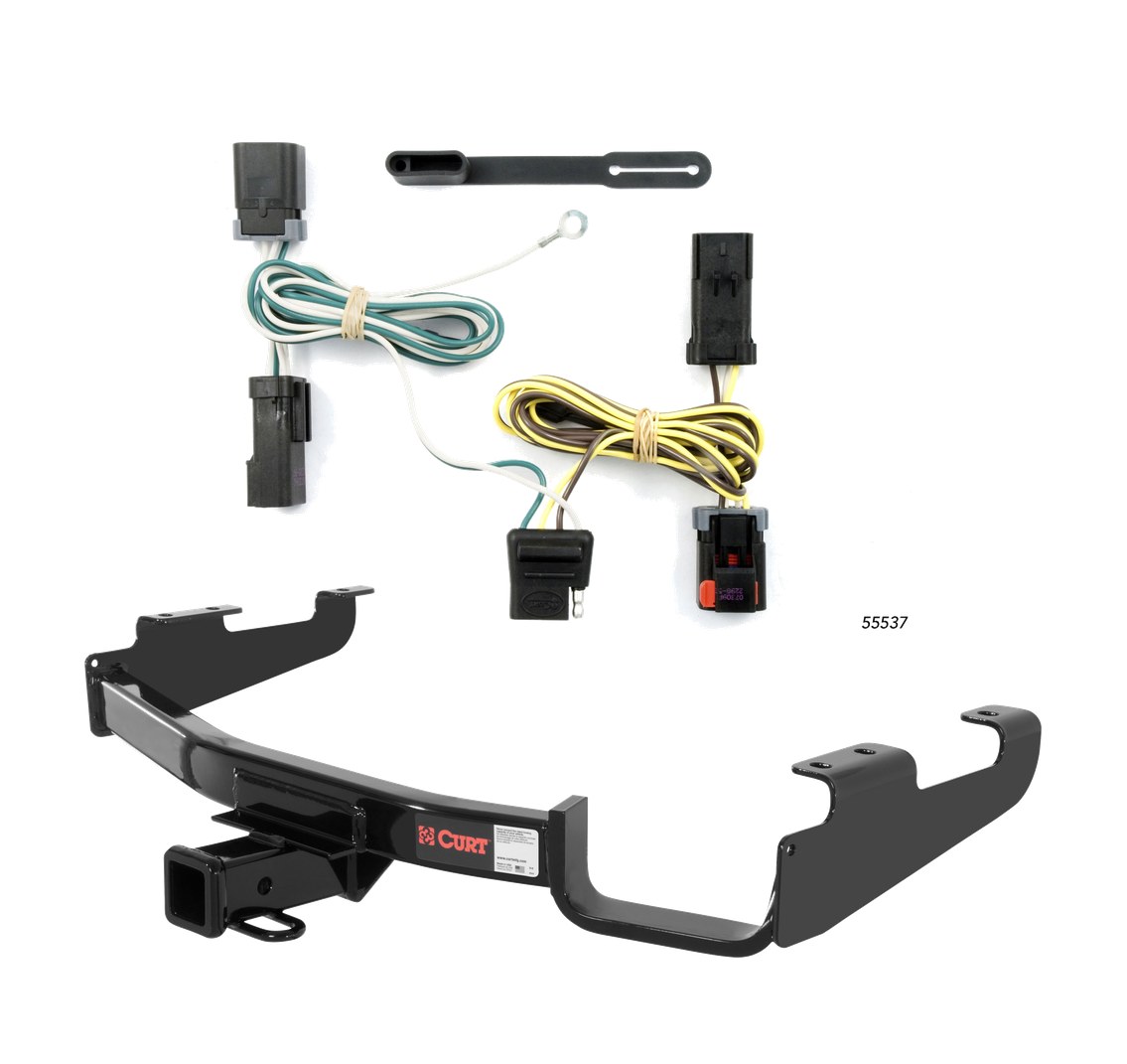 2004 - 2007 Dodge Caravan Excluding Stow 'n Go and Sport Curt 2", Class 3 Trailer Tow Hitch + 4-flat Wiring Kit 13362 thumbnail 0