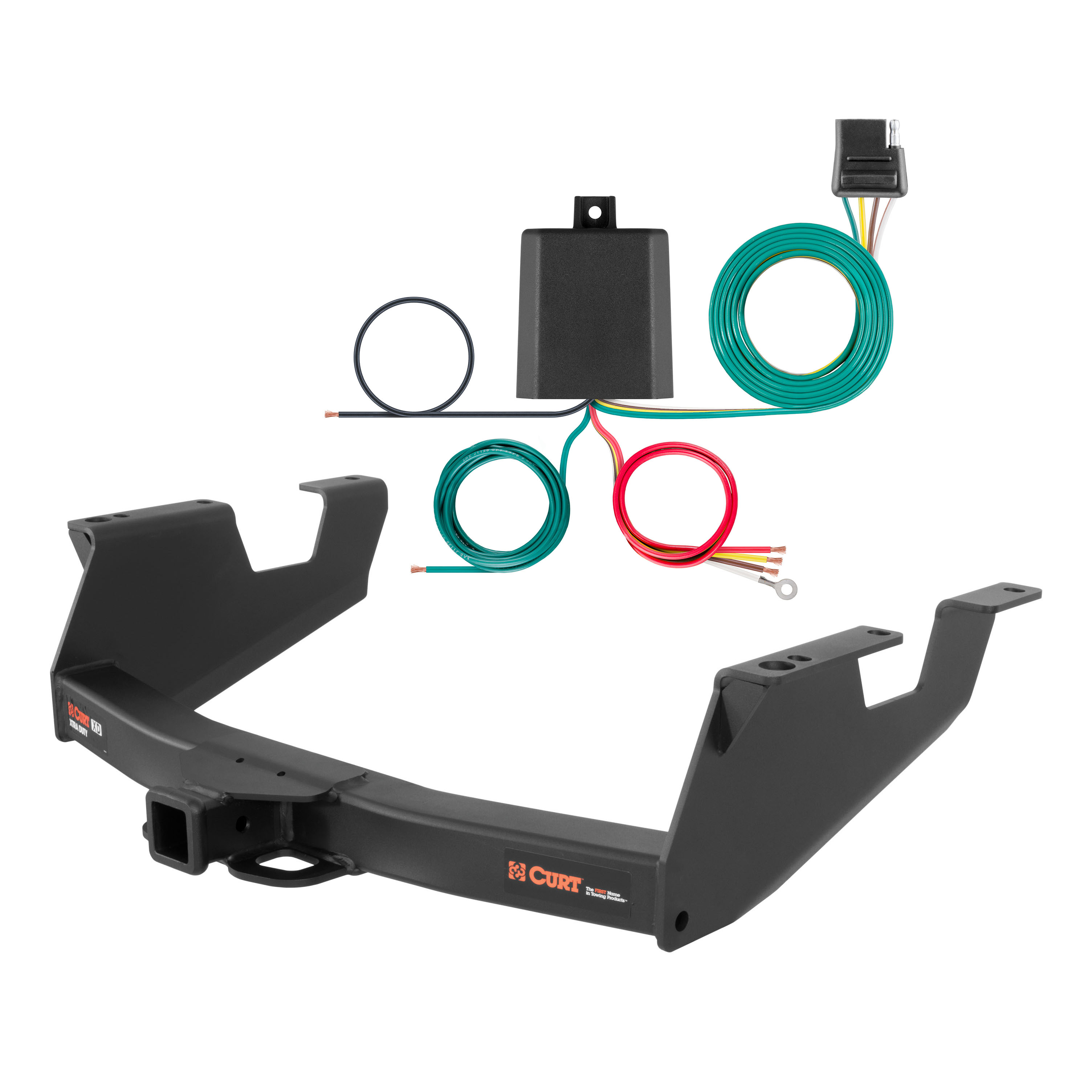 11 - 12 Chevrolet Silverado 3500 HD 8' bed, box delete Curt 2", Class 5 Trailer Tow Hitch + 4-flat Wiring Kit 15363 thumbnail 0