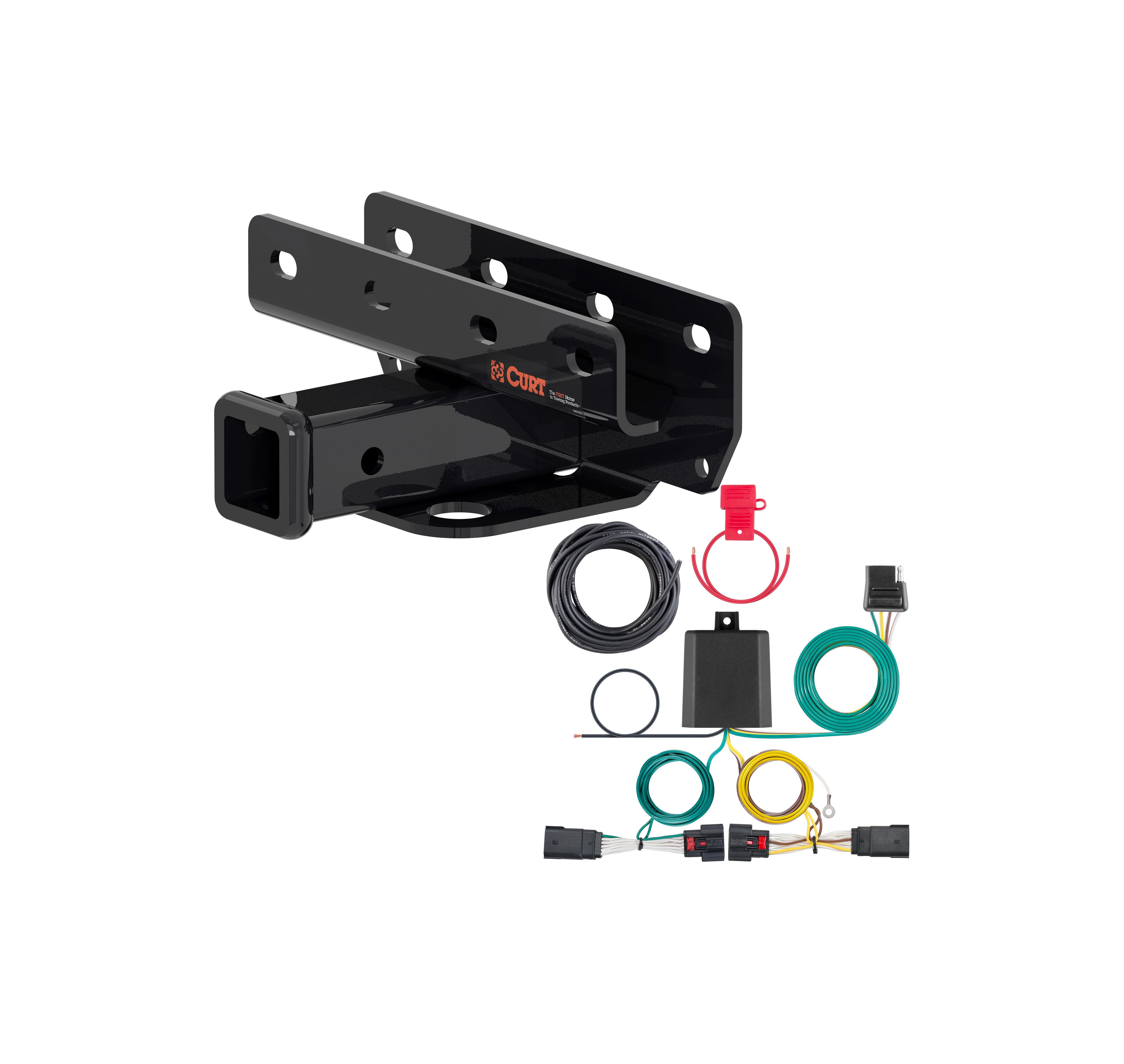 18 - 24 Jeep Wrangler JL, excluding diesel Curt 2", Class 3 Trailer Tow Hitch + 4-flat Wiring Kit 13392 thumbnail 0