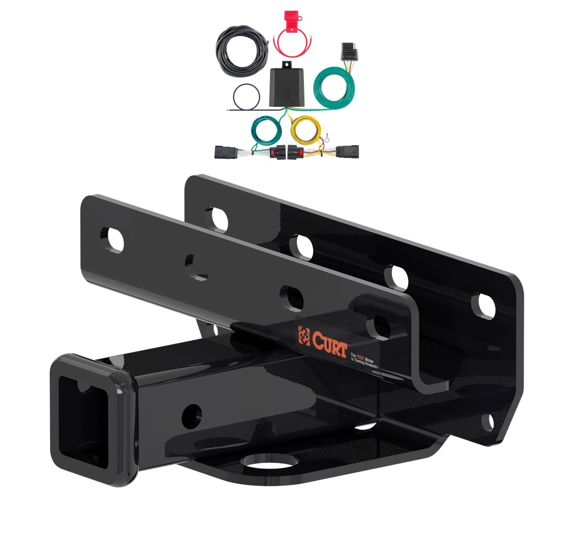 2018 - 2026 Jeep Wrangler JL, excluding diesel Curt 2", Class 3 Trailer Tow Hitch + 4-flat Wiring Kit 13392 thumbnail 0