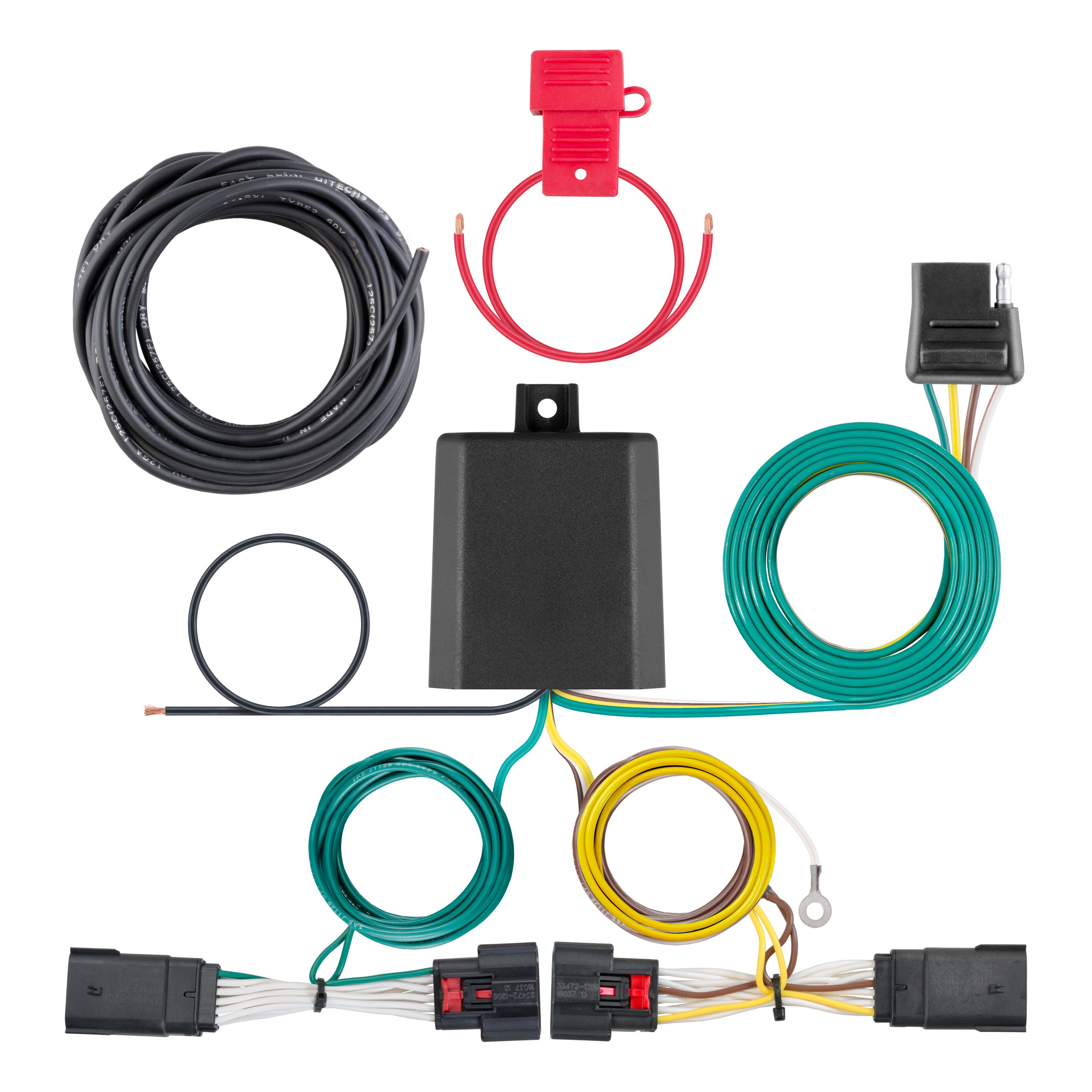 2018 - 2026 Jeep Wrangler JL, excluding diesel Curt 2", Class 3 Trailer Tow Hitch + 4-flat Wiring Kit 13392 thumbnail 1
