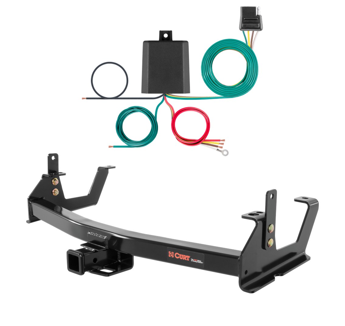 2015 - 2019 Chevrolet Silverado 3500 HD 6' bed, excluding factory receiver, Tommy Gate lift or cab & chassis Curt 2", Class 4 Trailer Tow Hitch + 4-flat Wiring Kit 14009 thumbnail 0