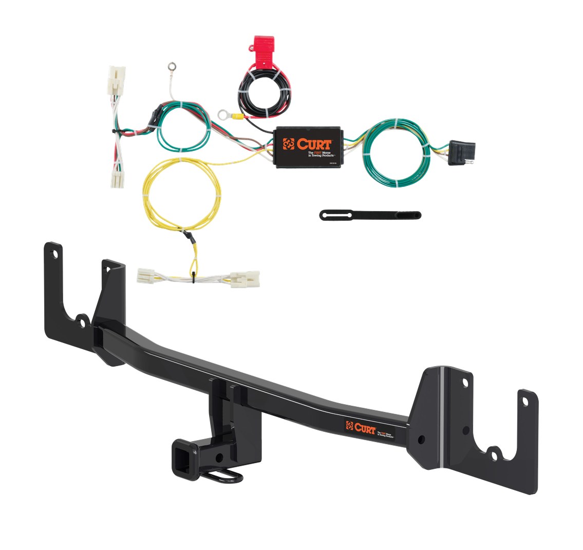2012 - 2017 Toyota Prius C Curt 1-1/4", Class 1 Trailer Tow Hitch + 4-flat Wiring Kit 11484 thumbnail 0