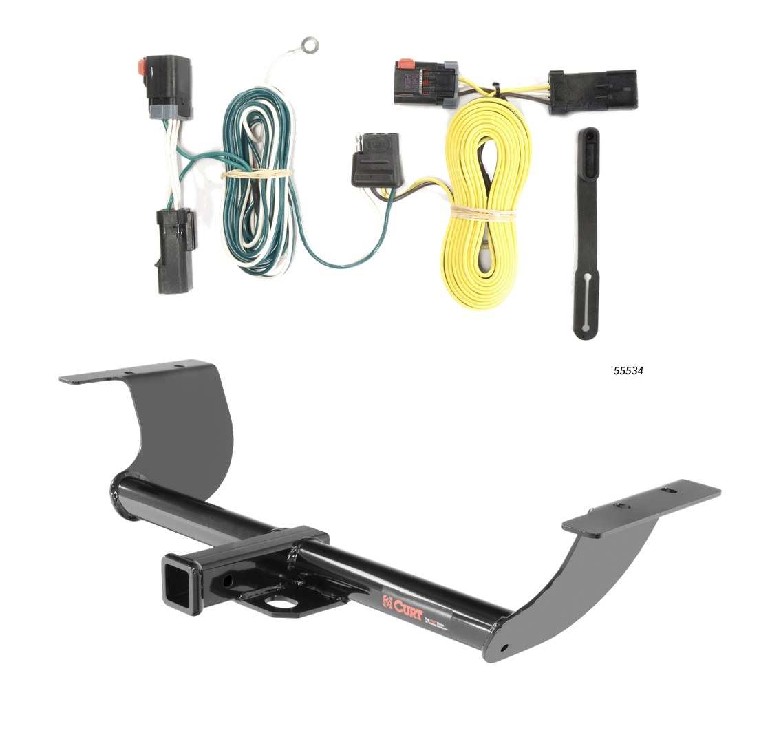 2011 - 2014 Dodge Challenger Excluding Demon, Hellcat and SRT Curt 2", Class 3 Trailer Tow Hitch + 4-flat Wiring Kit 13236 thumbnail 0