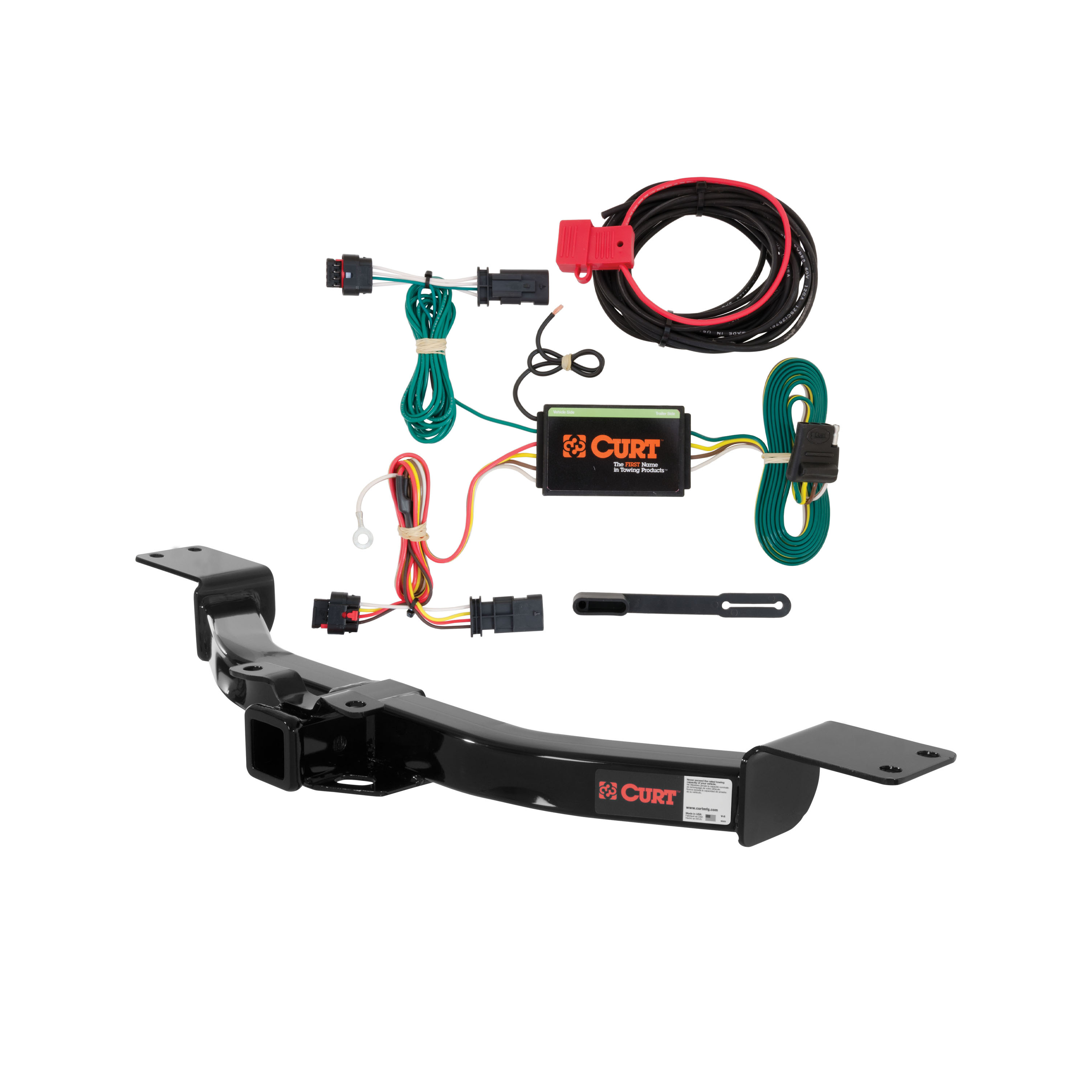 2013 - 2017 Chevrolet Traverse Curt 2", Class 3 Trailer Tow Hitch + 4-flat Wiring Kit 13424 thumbnail 0
