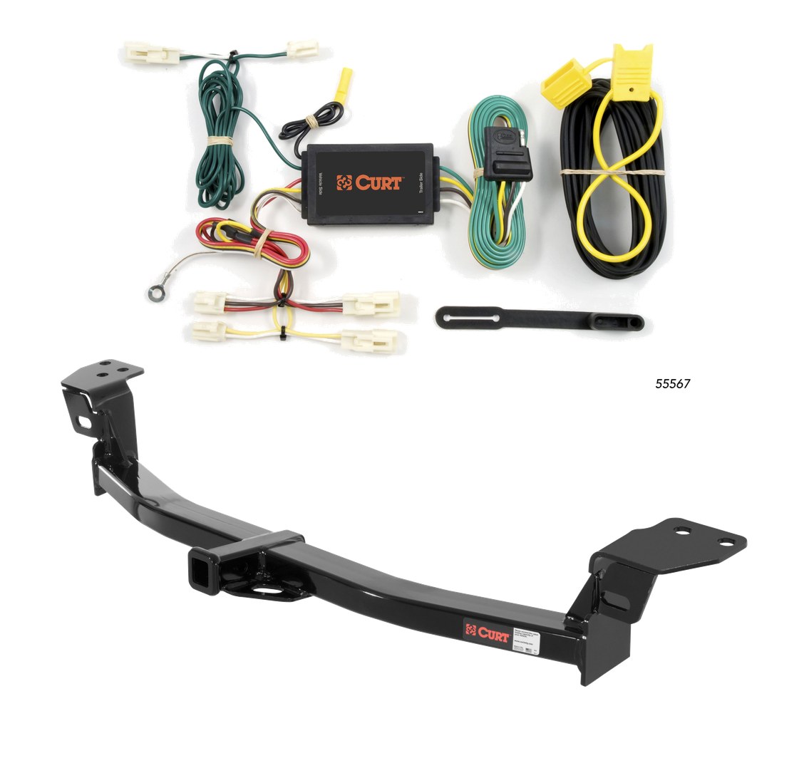 2007 - 2011 Toyota Camry Excluding SE & Hybrid Curt 1-1/4", Class 2 Trailer Tow Hitch + 4-flat Wiring Kit 12343 thumbnail 0